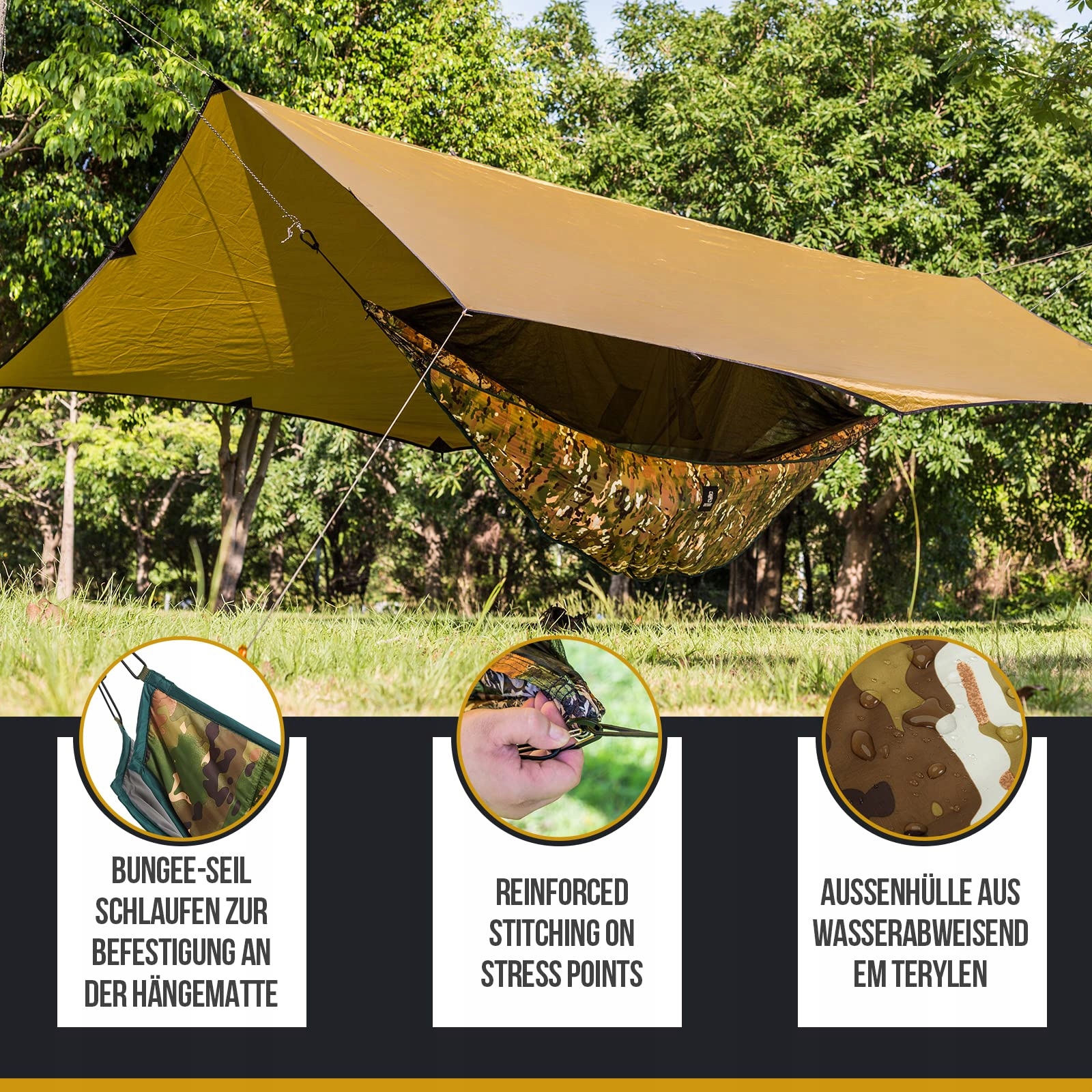 ONETIGRIS Hideout Mata Pod Hamak Ocieplacz Ultralekki 280x120cm Camo — miniatura 2