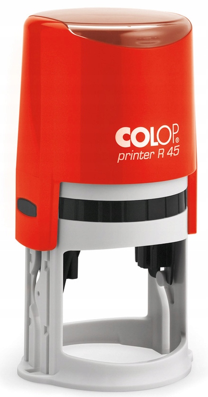 Pieczątka Colop R45 okrągła czerwona + gumka LOGO