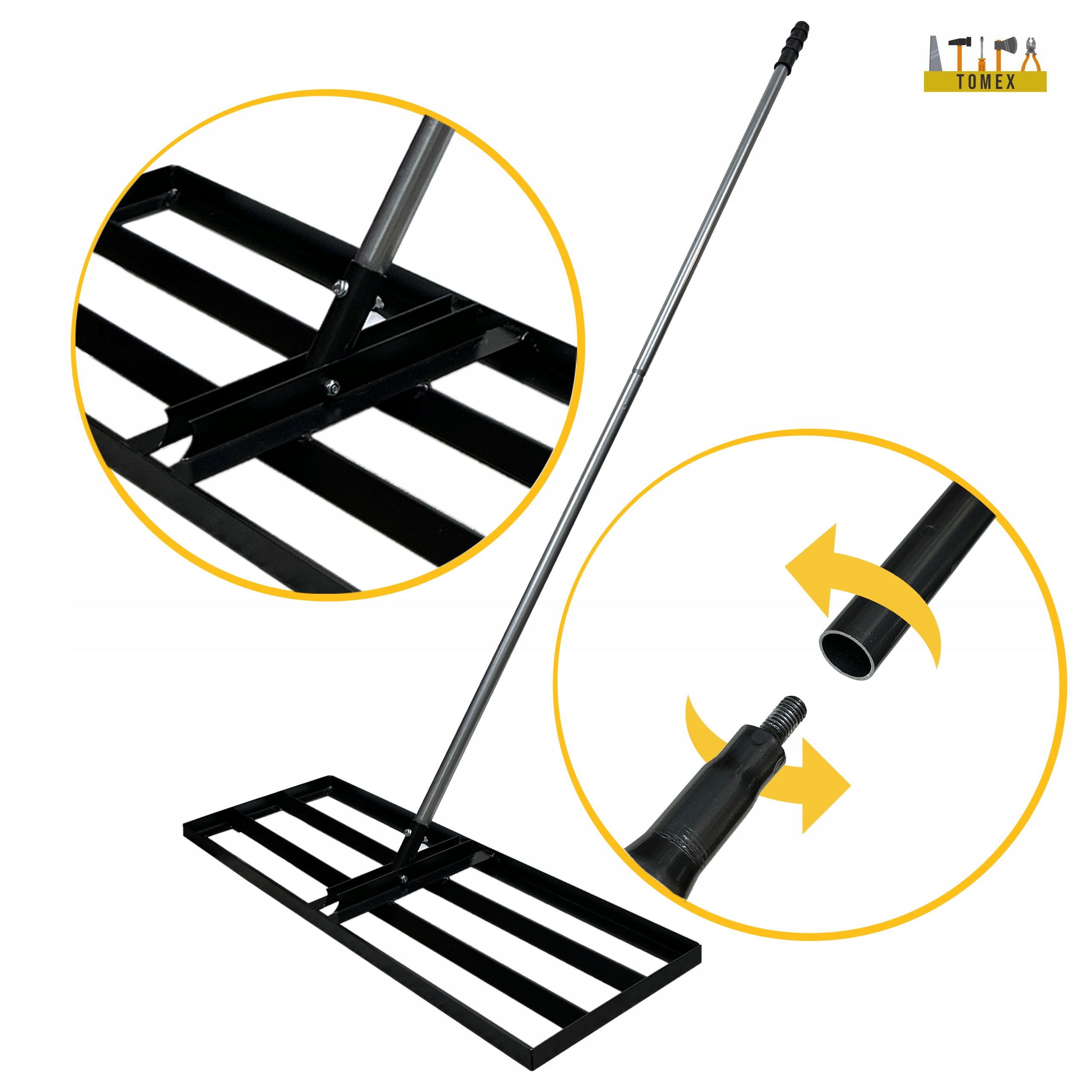 NIWELATOR TERENU RĘCZNY DO TRAWNIKA RÓWNIARKA ROZGARNIARKA 30x90cm TRZONEK Stan opakowania oryginalne