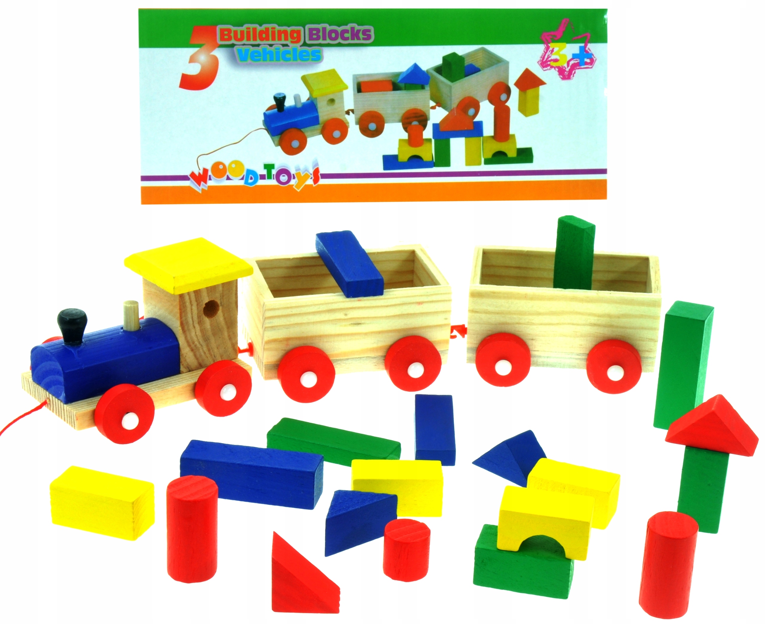 DUŻA DREWNIANA KOLEJKA POCIĄG KLOCKI Kod producenta 5620