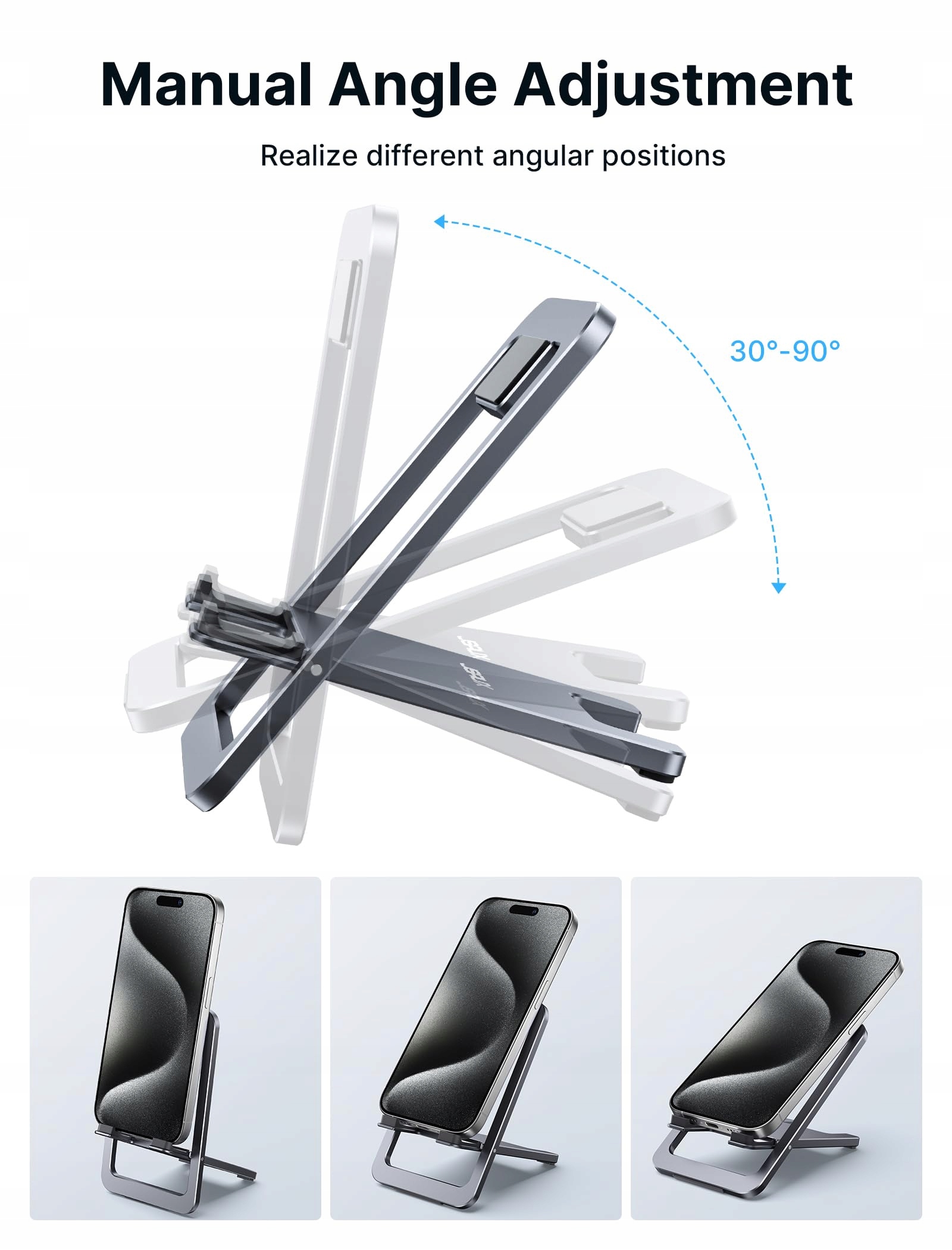 JSAUX Składany Aluminiowy Stojak Na Telefon Kompatybilny Z iPhone Samsung — miniatura 5
