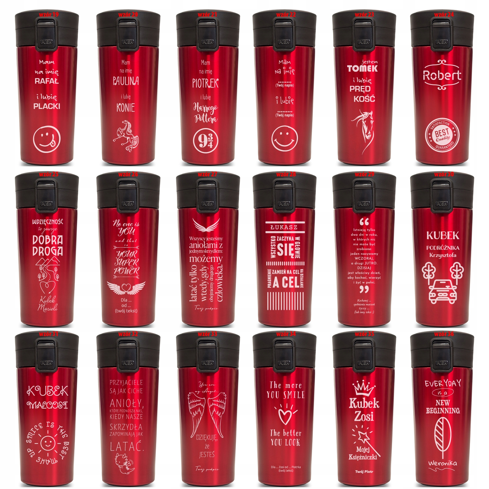 KUBEK TERMICZNY Z GRAWEREM Twój napis KOLORY Pojemność 0.35 l