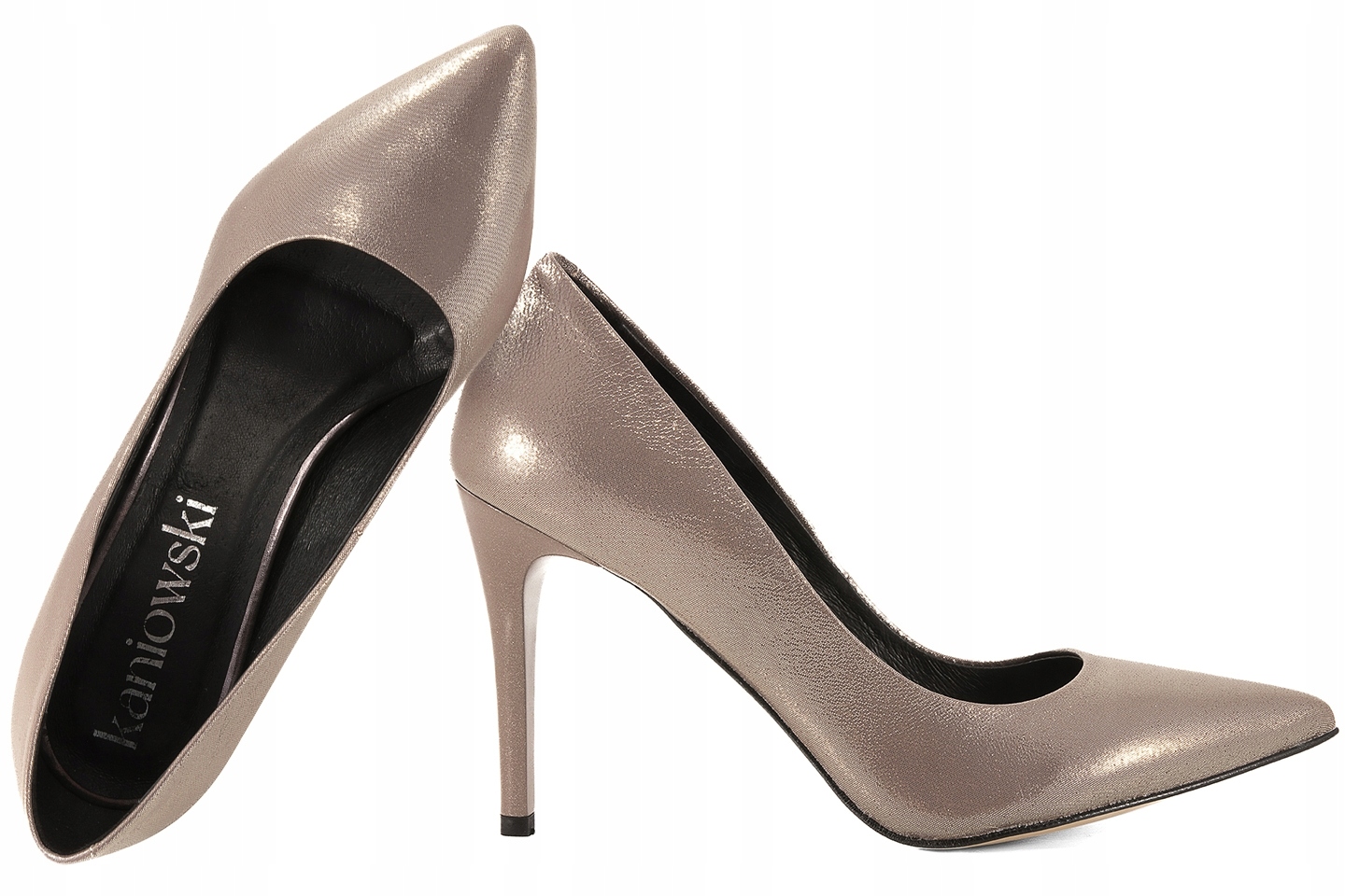 Kaniowski K-100/0786 Dámské Kožené Lodičky Satén zlatá béžová 40