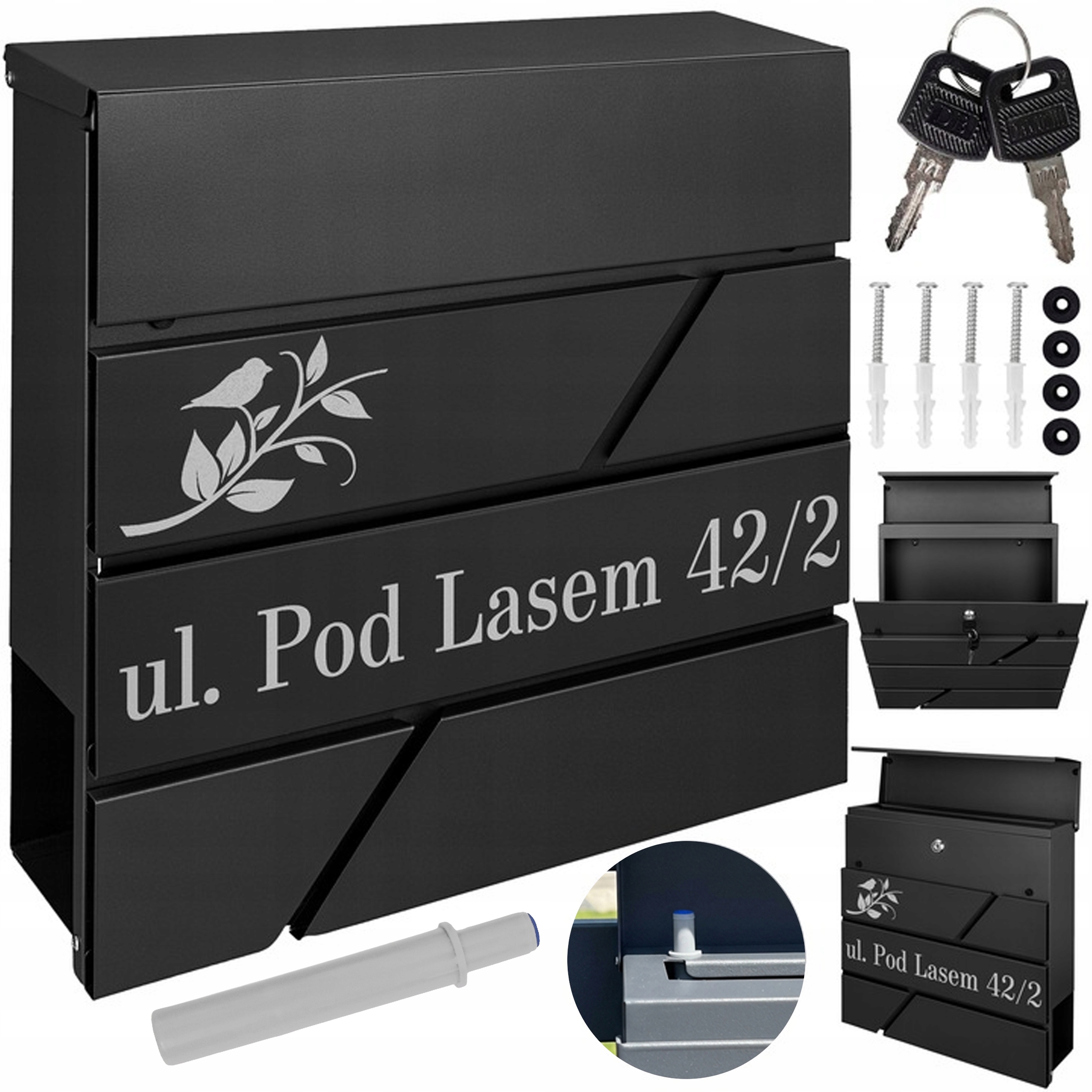 Poštovní Schránka Na Dopisy Modern Černá Vzor