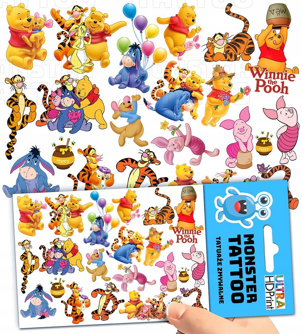 TATUAŻE ZMYWALNE TYMCZASOWE DLA DZIECI KUBUŚ PUCHATEK WZORY ORYGINALNE