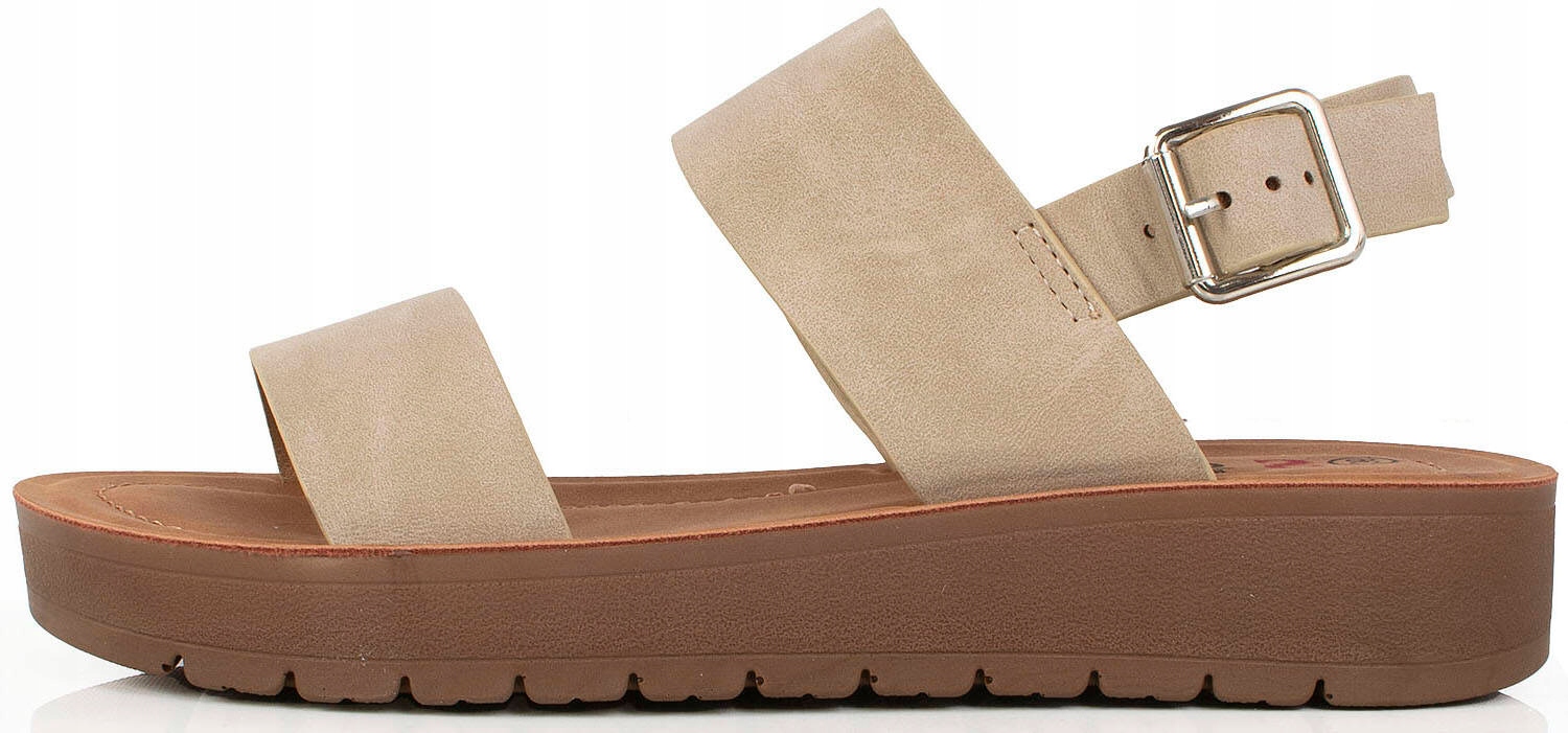 SANDAŁY DAMSKIE BEŻOWE KLAPKI ZAMSZOWE PASKI 39 Kod producenta PS12-BEIGE-39