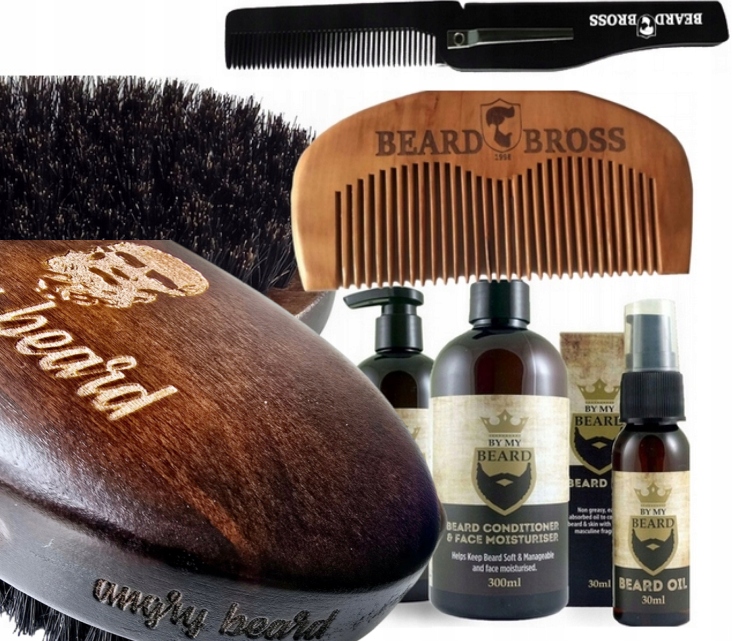 Zestaw Do Brody By My Beard Olejek Szampon Odżywka Szczotka Angry Beard