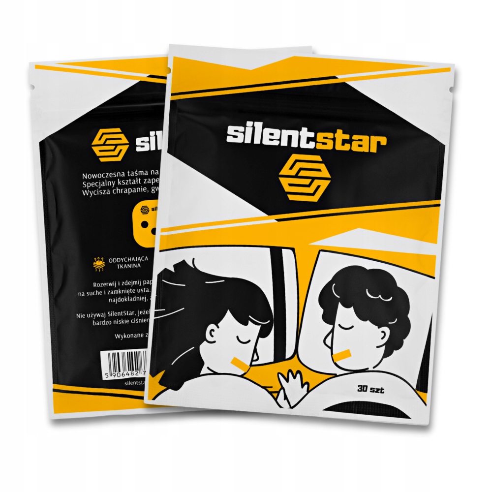 SILENTSTAR PLASTRY NA USTA CHRAPANIE LEPSZY SEN TAŚMY PREMIUM 30 SZTUK Marka SilentStar