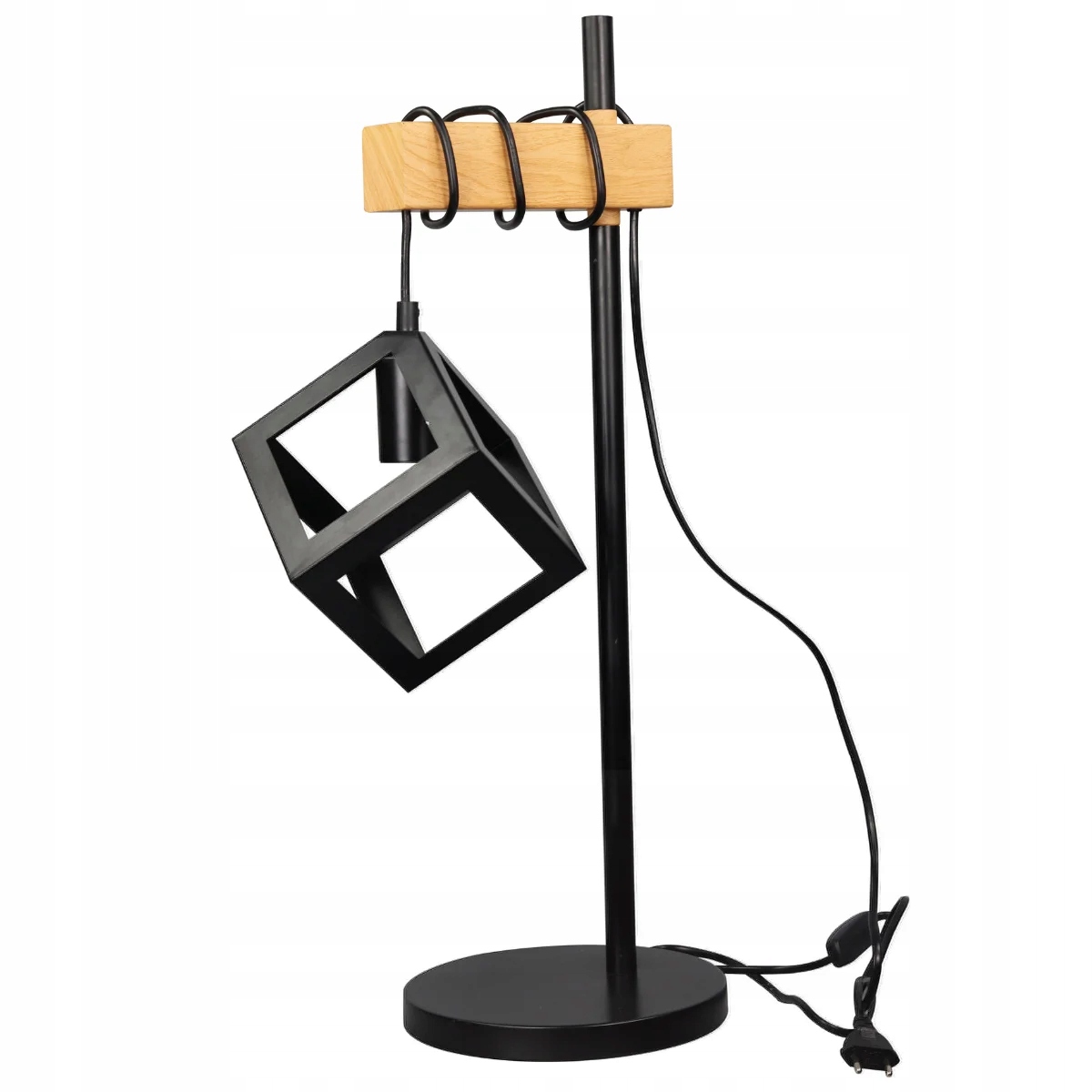 Nočná lampa drevená čierna, industriálna loft 64 cm Polux