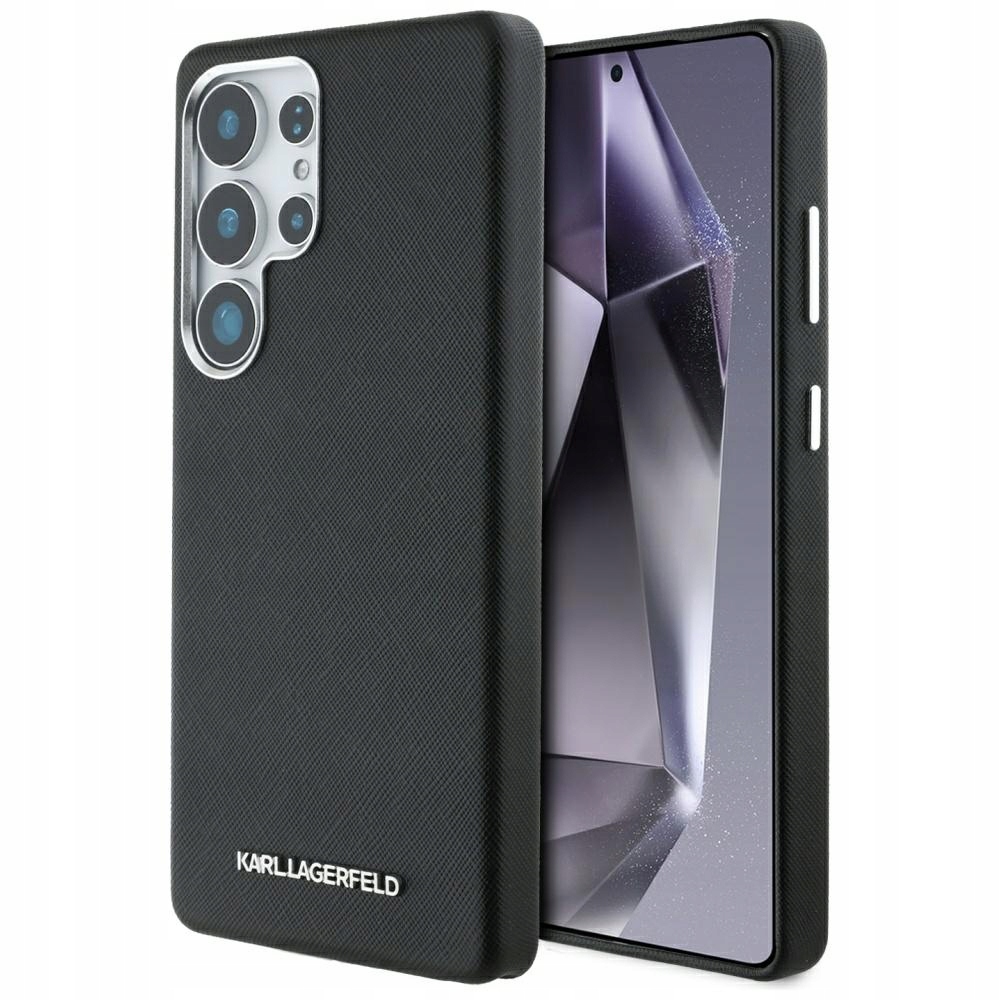 Pouzdro Karl Lagerfeld Full Wrapped Elonged Metal Logo pro Galaxy S25 Ultra, černé