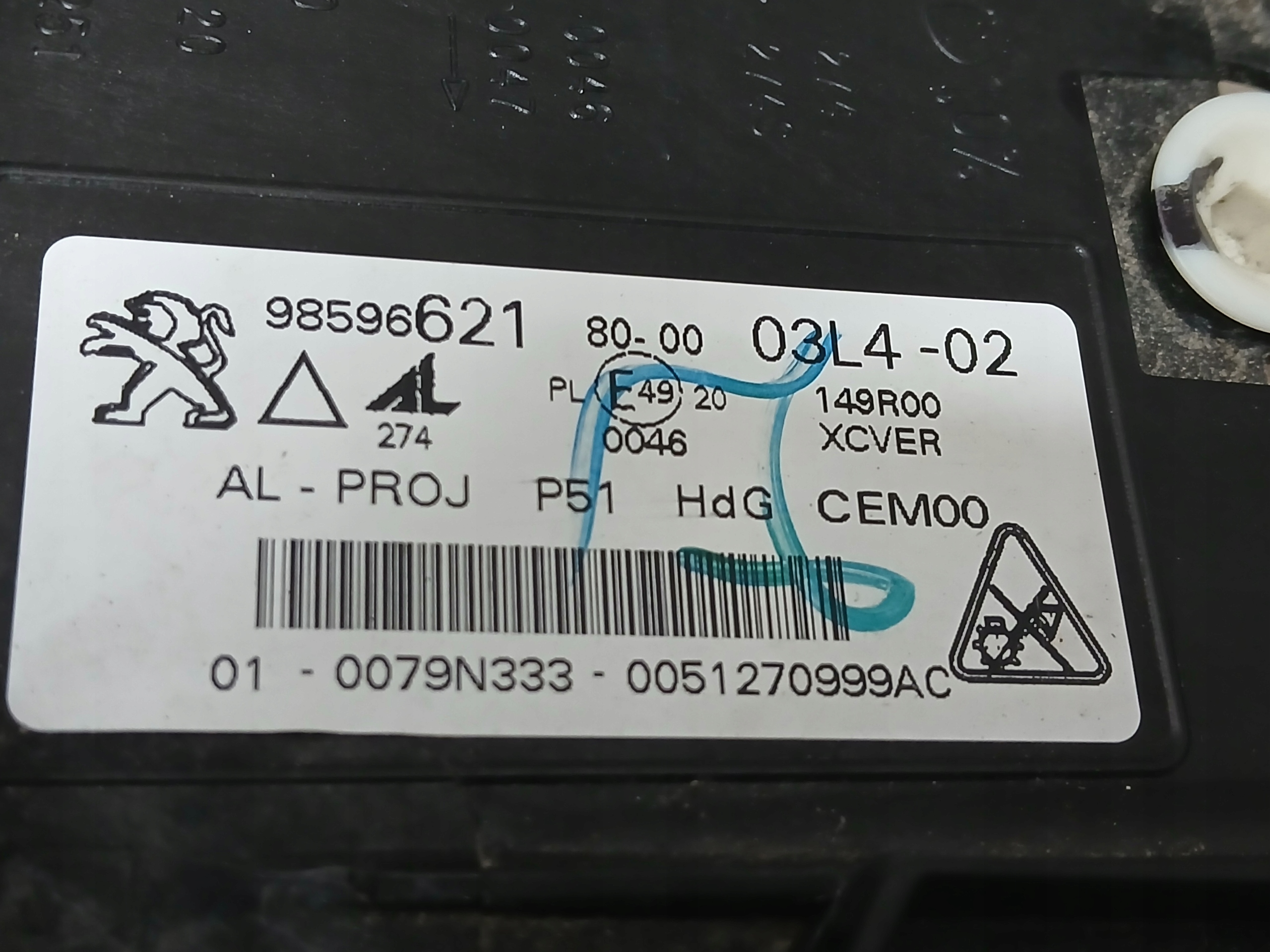 light front left PEUGEOT 308 T10 III 3 21- MATRIX FULL LED 98596621