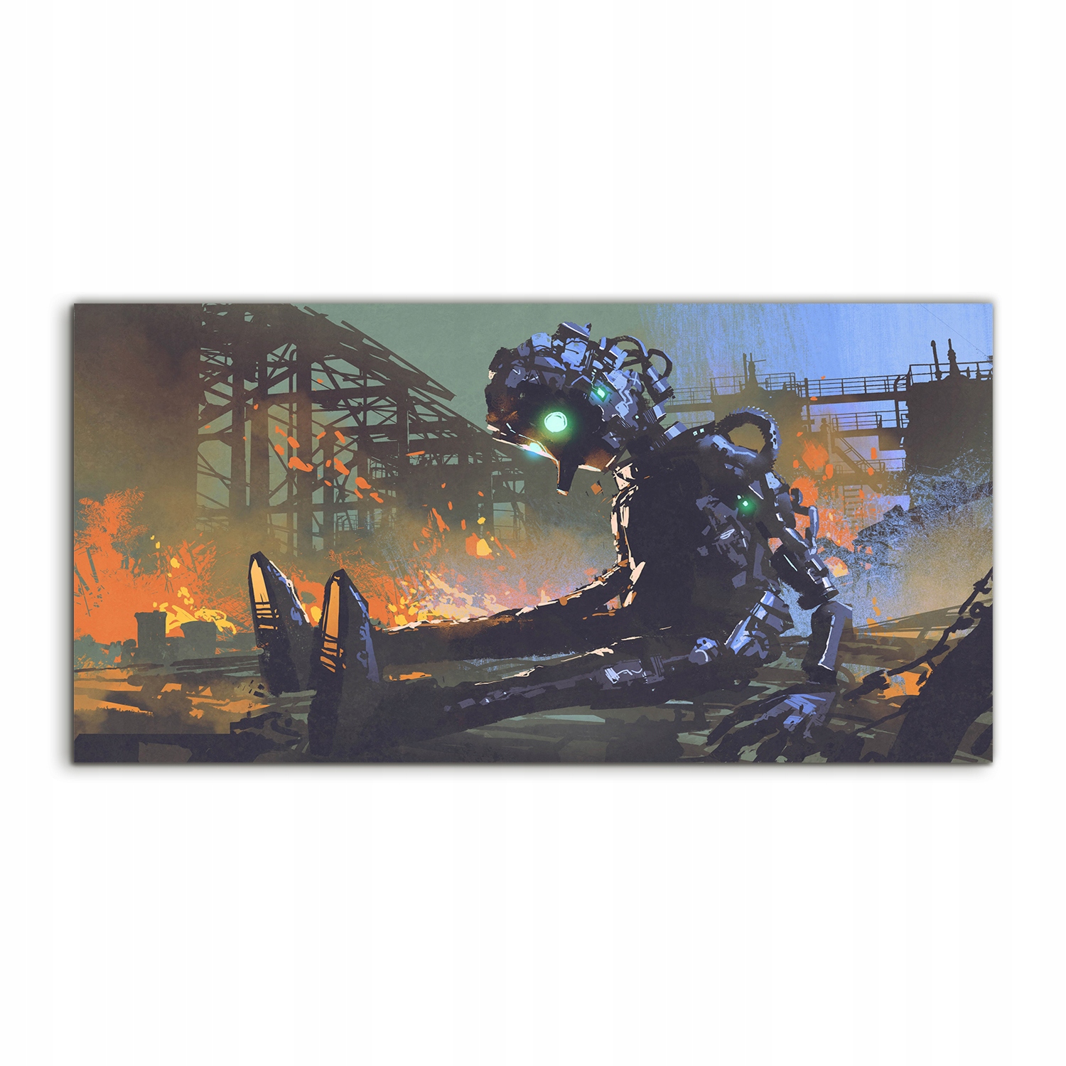 Fotoobraz 120x60 nástenný Robot Opustená továreň