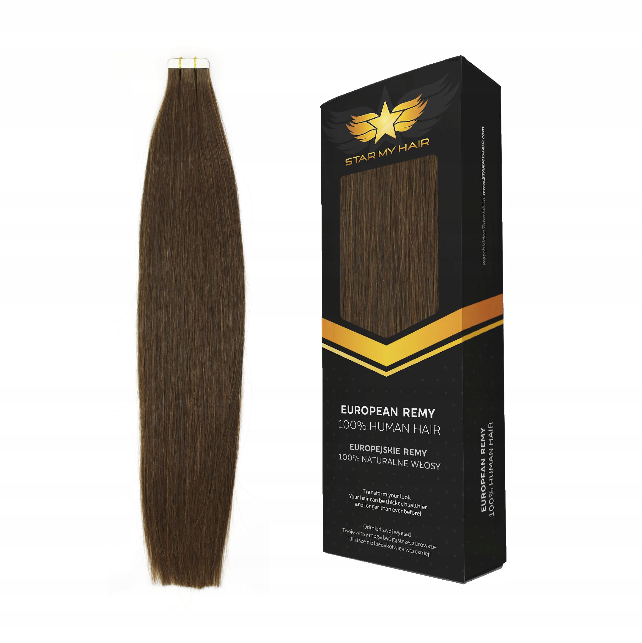 Tape On 50-55 cm 8 taśm 24g włosy doczepiane Kanapki Grube gęste Tape In