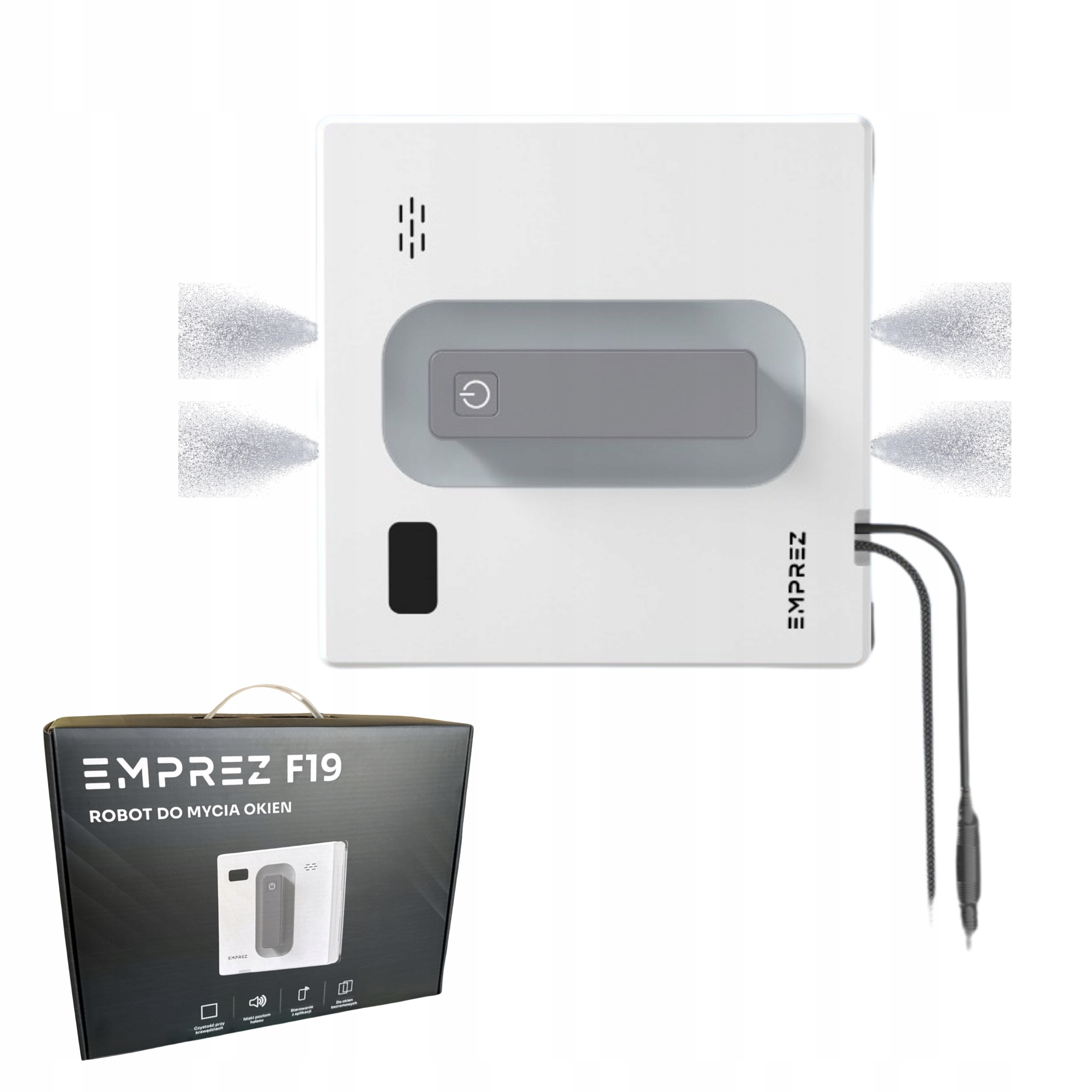 Emprez F19 Robot do mycia szyb i okien 3000Pa Aplikacja 4 Spryskiwacze