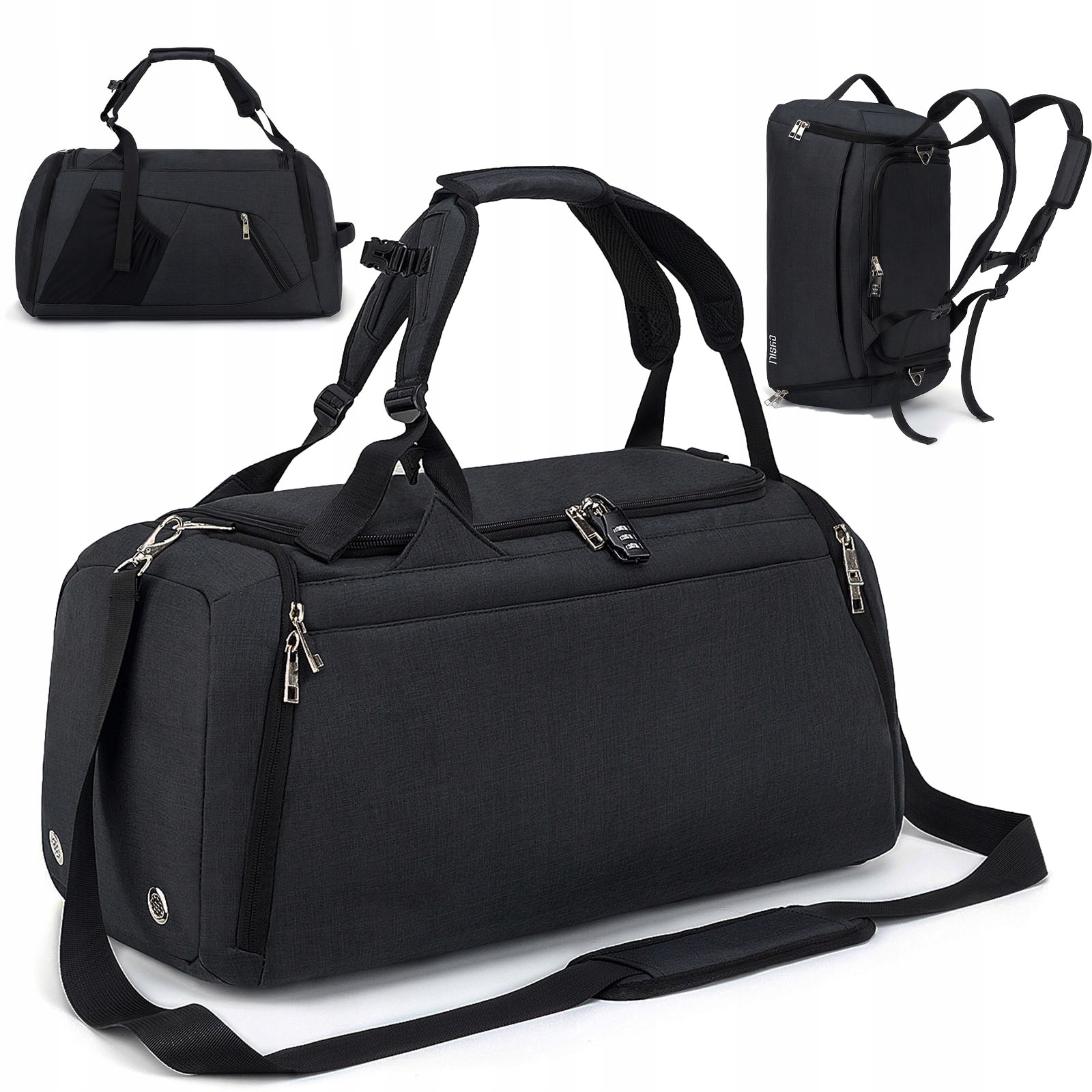 Cestovní Sportovní Tréninková Taška Přes Rameno 42 L Kapsa Na Boty Černá