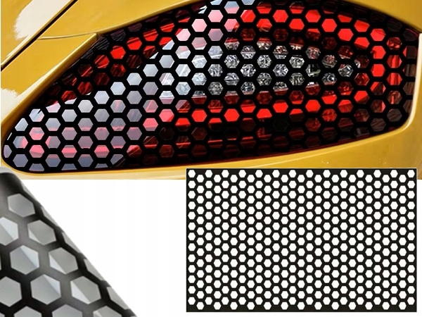 Folia Okleina Na Auto Samochód Dekoracyjna Na Lampy Reflektor Hexagon Hex