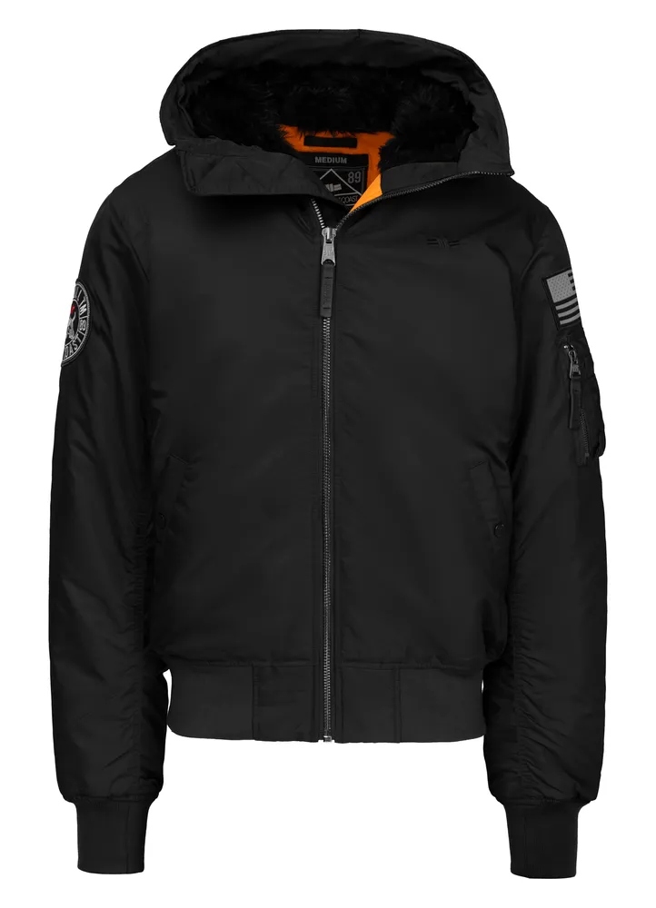 Pánská Zimní bunda bomber s kapucí Pitbull Encino s vysokým stojáčkem XXL