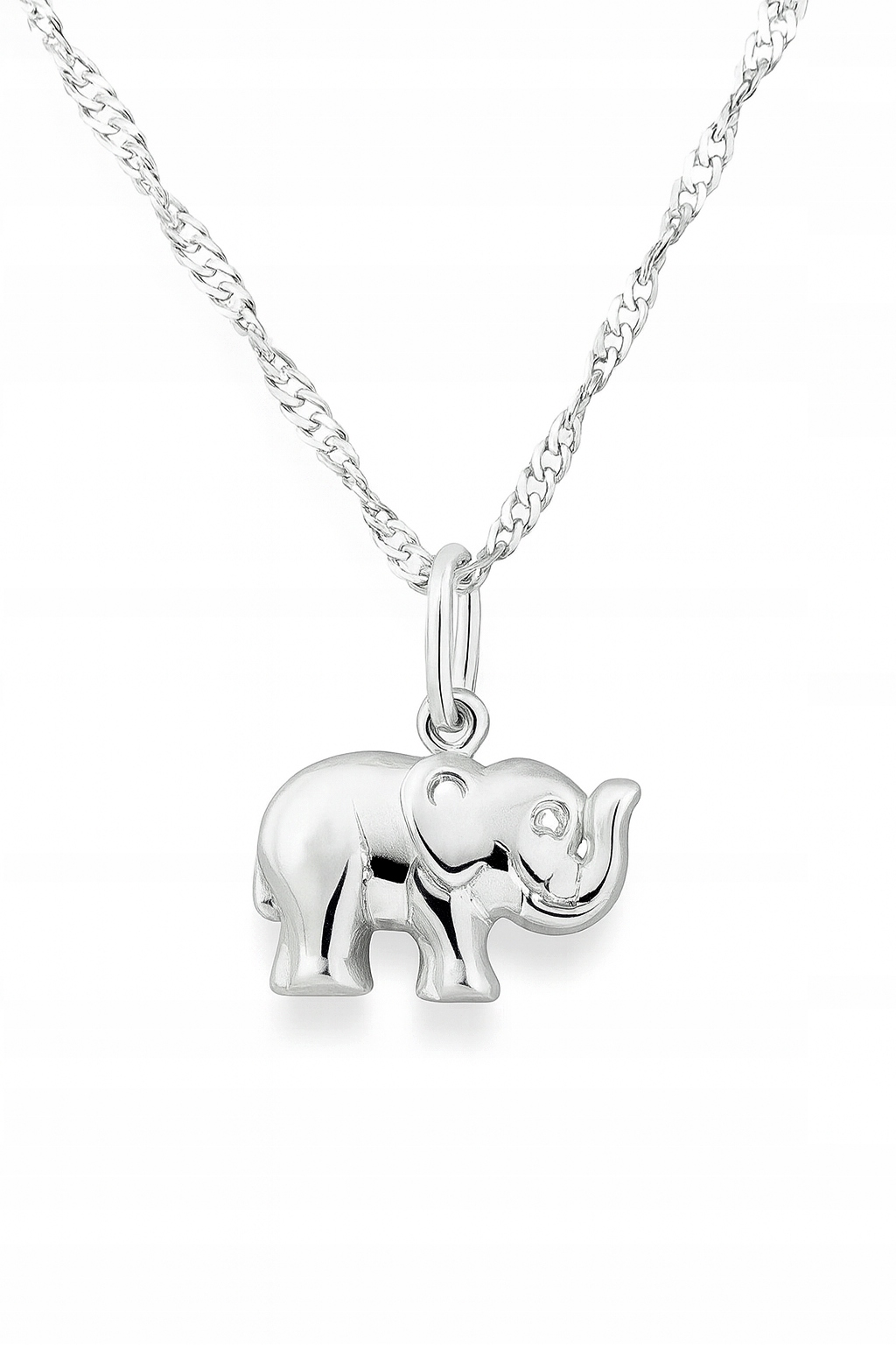 Stříbrný náhrdelník Singapore Magic slon slon figurka řetízek přívěsek