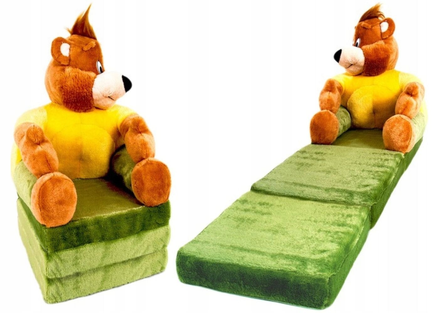 

Rozkładany pluszowy fotelik miś XXL leżanka pufa