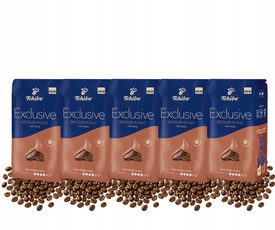 Levně Káva Zrnková Tchibo Exclusive Medium Roast sada 5 x 1 kg