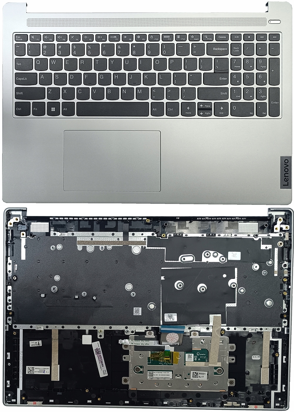 Nový Palmrest Pouzdro Klávesnice AM7J0000501 Lenovo 5CB1L68966 Šedá