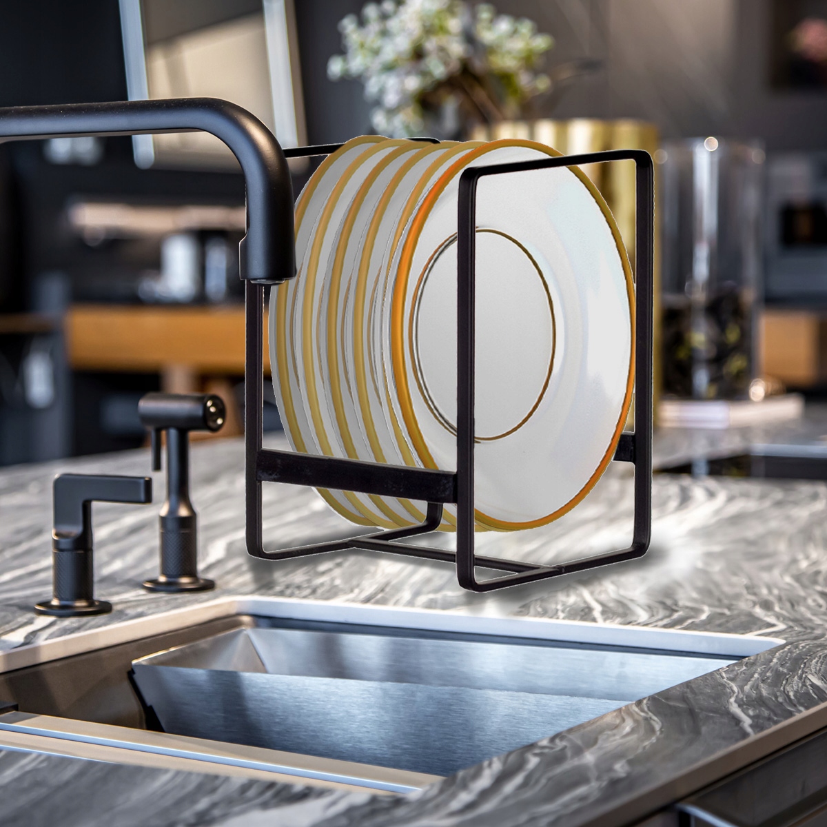 Stojak NA POKRYWKI TALERZE organizer kuchenny do szafki Ociekacz do Naczyń EAN (GTIN) 5903857918946