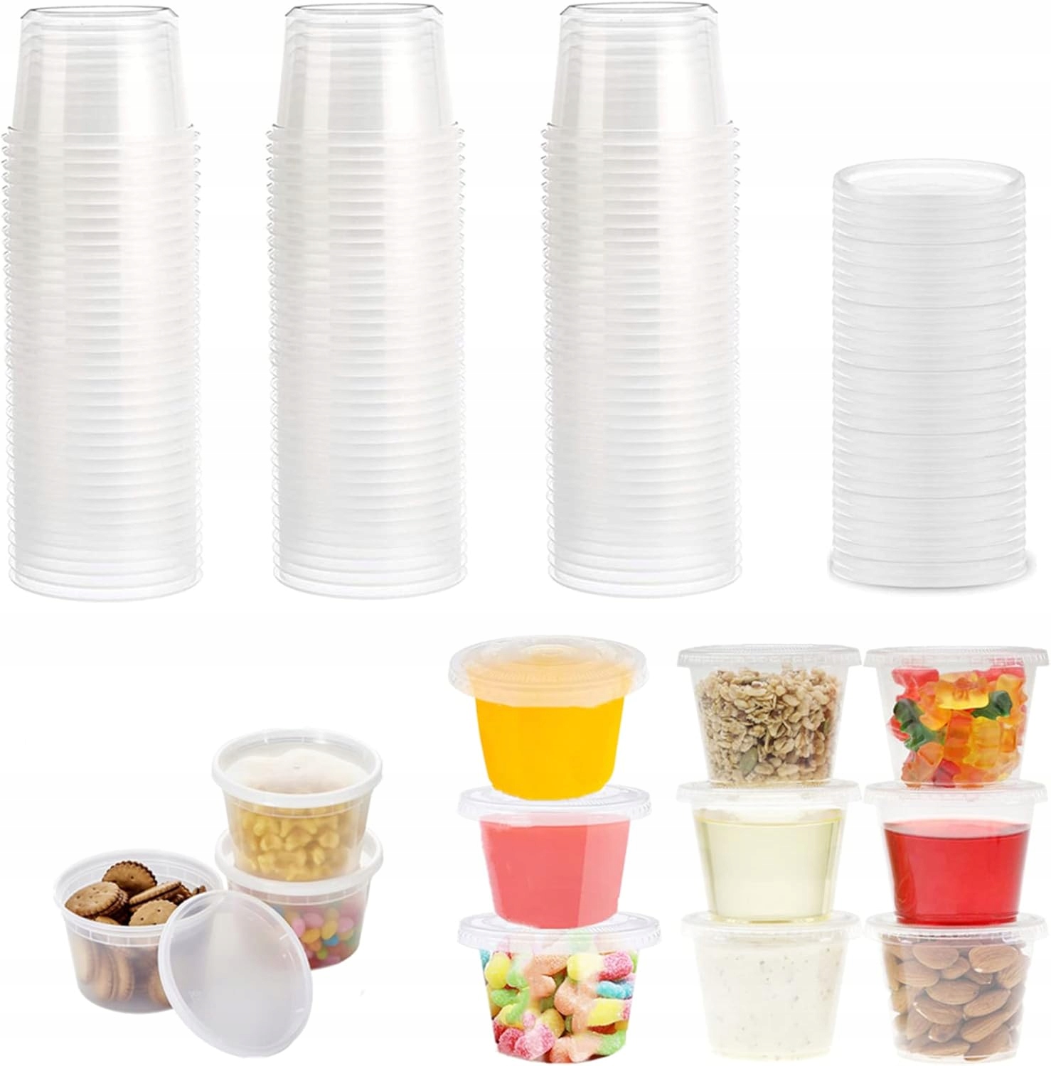 Plastové Kuchyňské Nádoby Vzduchotěsné Praktické 100 ML 50 Kusů