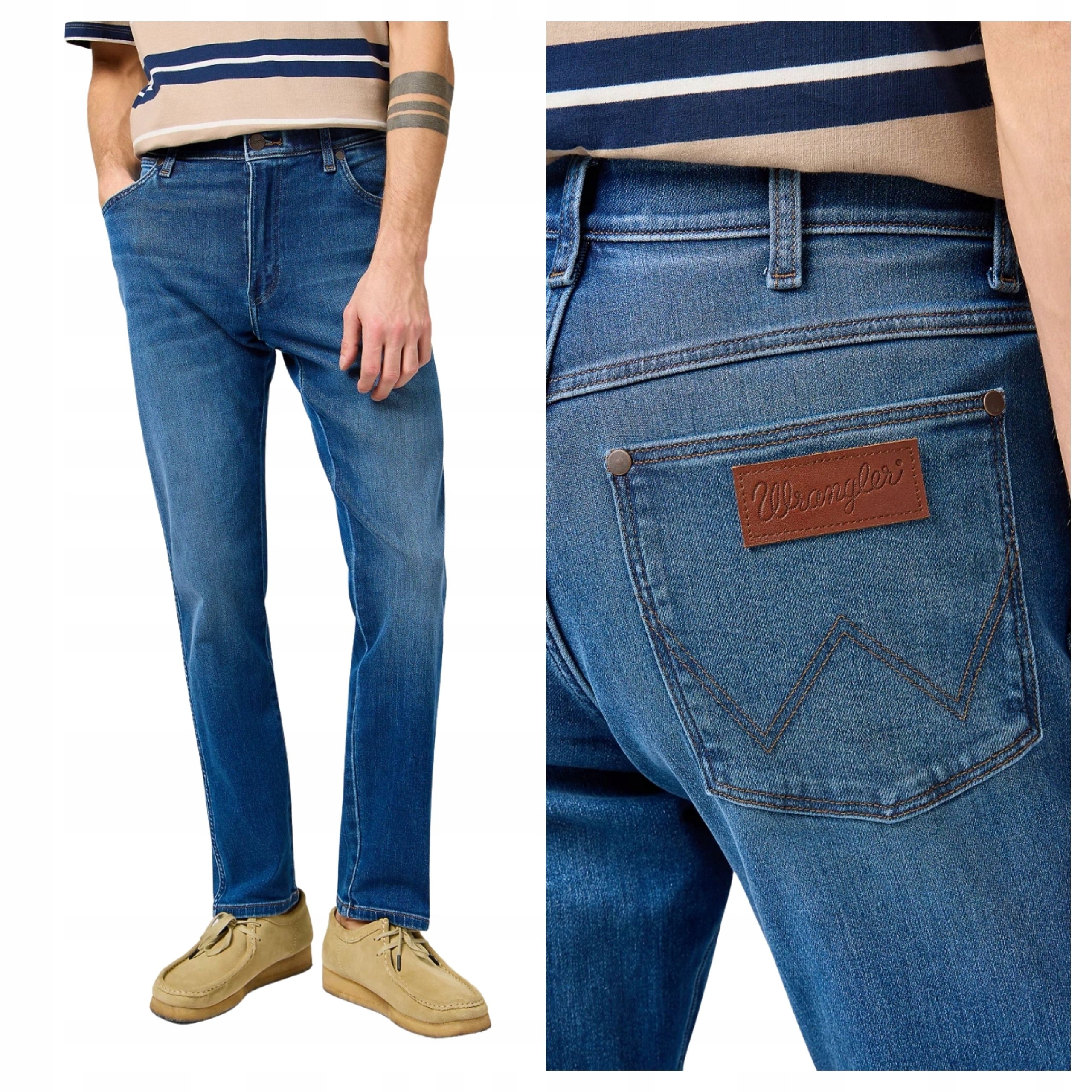 Pánské kalhoty Wrangler River Straight Jeans Modré Outlaw W34 L32