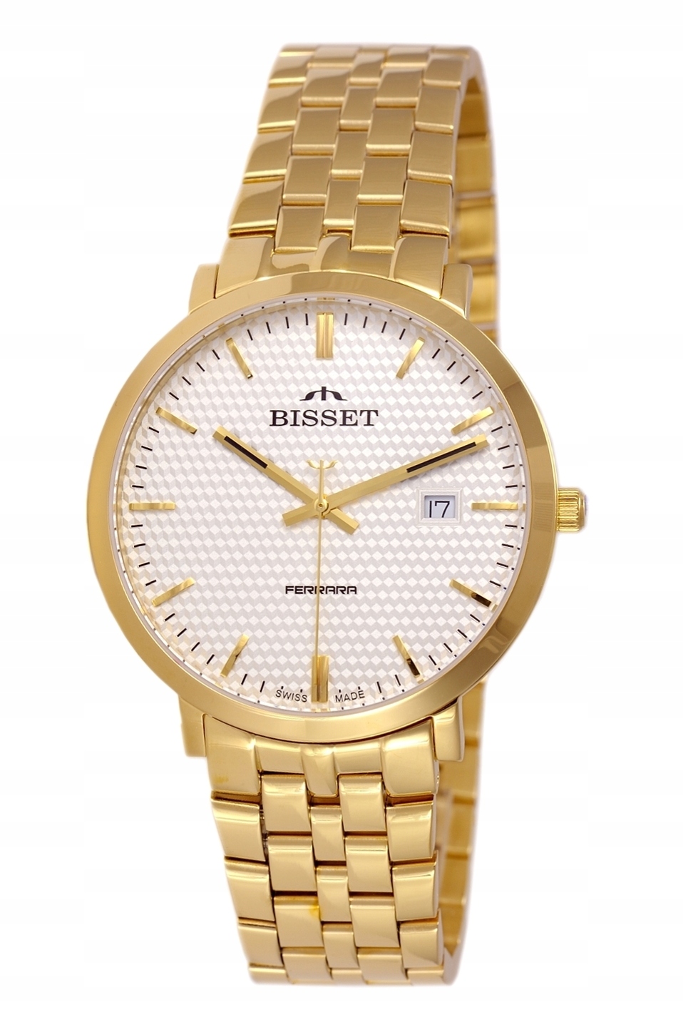 Švýcarské nové Pánské hodinky Bisset BSDE86GISX05BX na náramku Gravírování