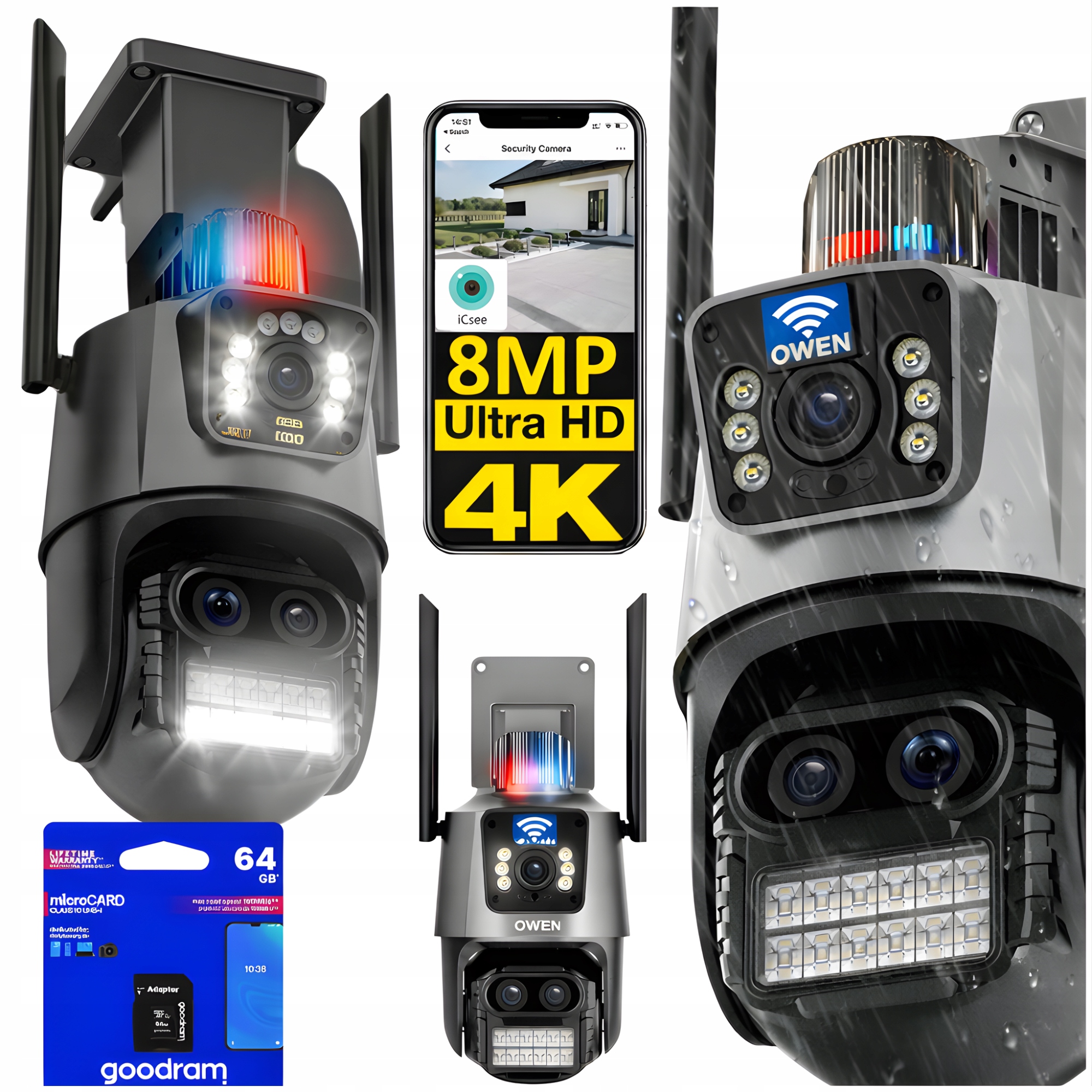 Vonkajšia Otočná Kamera Ip Wifi 8X Zoom 3 Objektívy Trojitá Hd Kamera