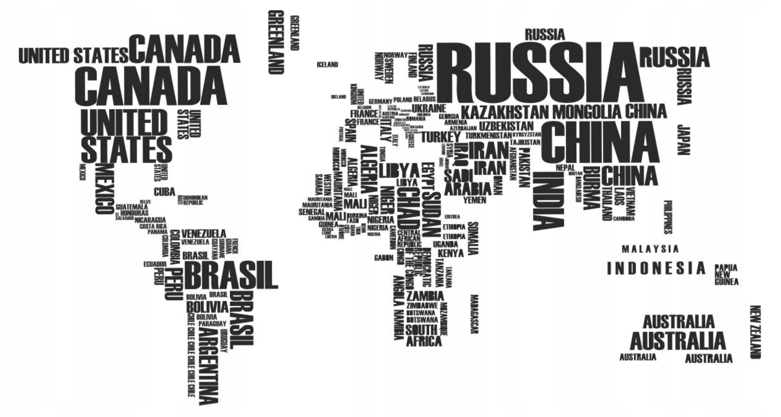 

Naklejki na ścianę Mapa Świata Nazwy Państw XXL