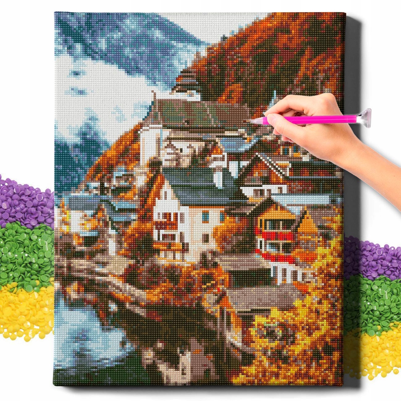 Diamond Painting 5D s Ramou Výšivka Diamantová Velká Mozaika Hory 40x50 cm