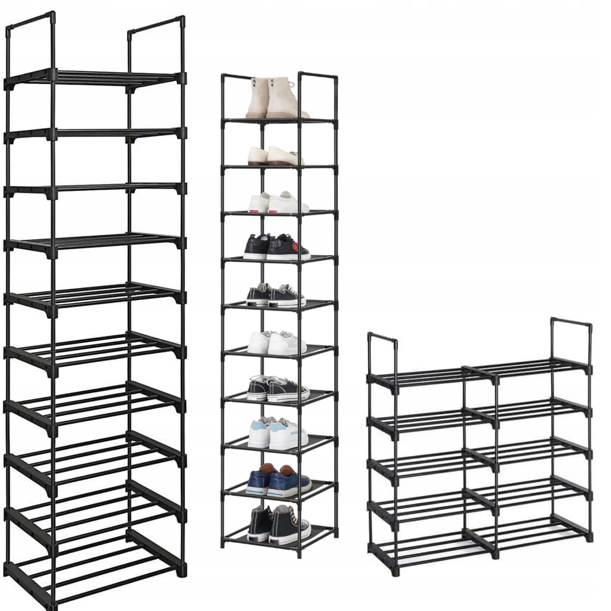 MODUŁOWY METALOWY REGULOWANY STOJAK NA BUTY SONGMICS 10-PÓŁKOWY 173cm
