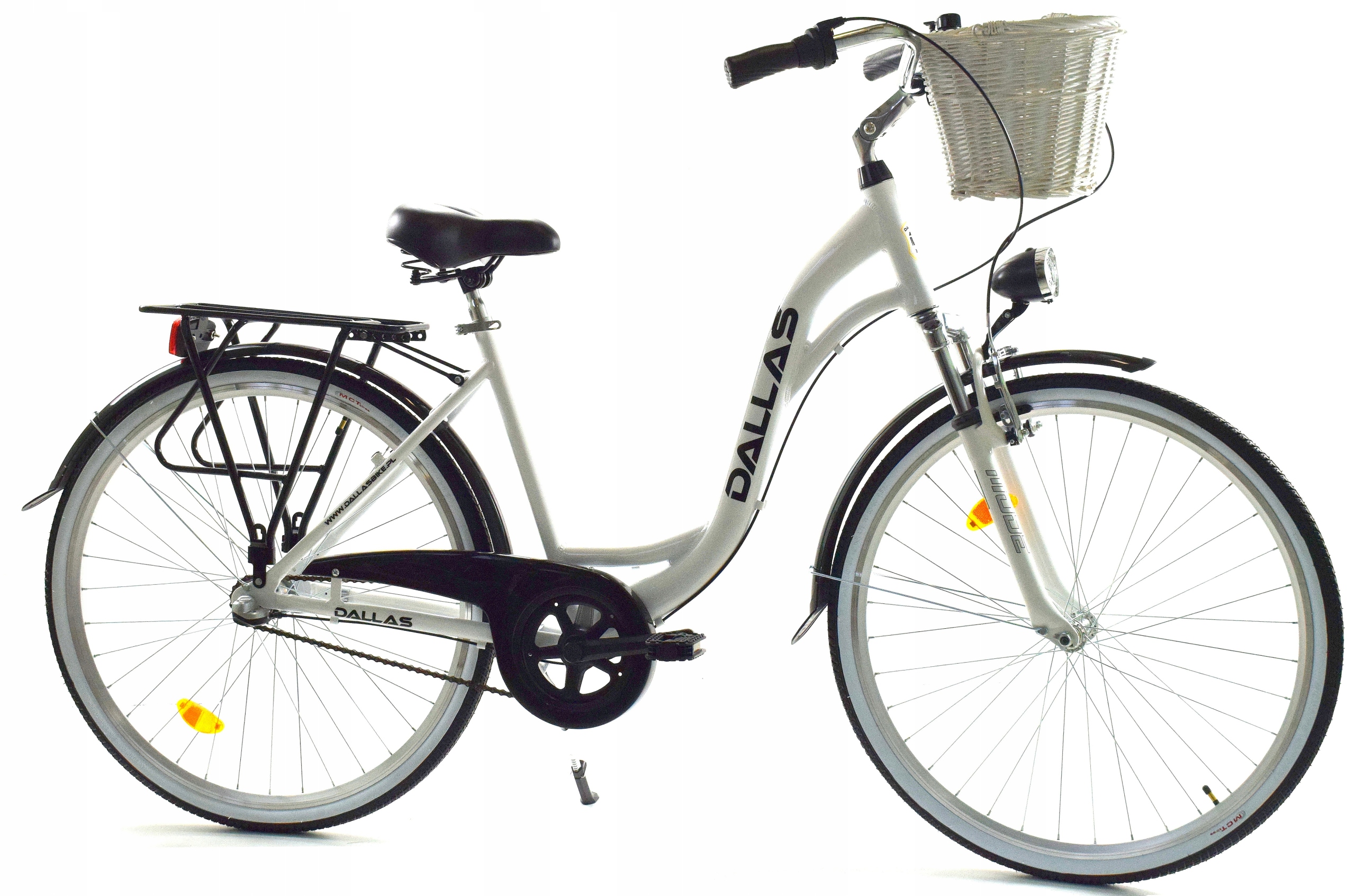 Rower damski Dallas 28 Aluminiowy 3 biegi Biało-cz