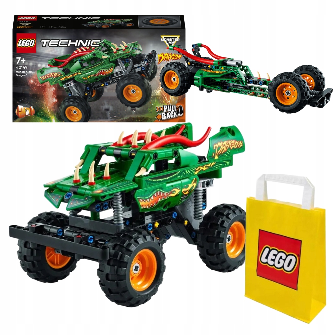 Lego Technic Monster Jam Dragon Pohon PullBack 2v1 42149