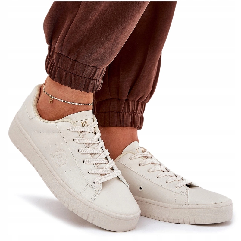 Dámské Nízké Eko Kožené Tenisky Big Star NN274578 Béžové 39