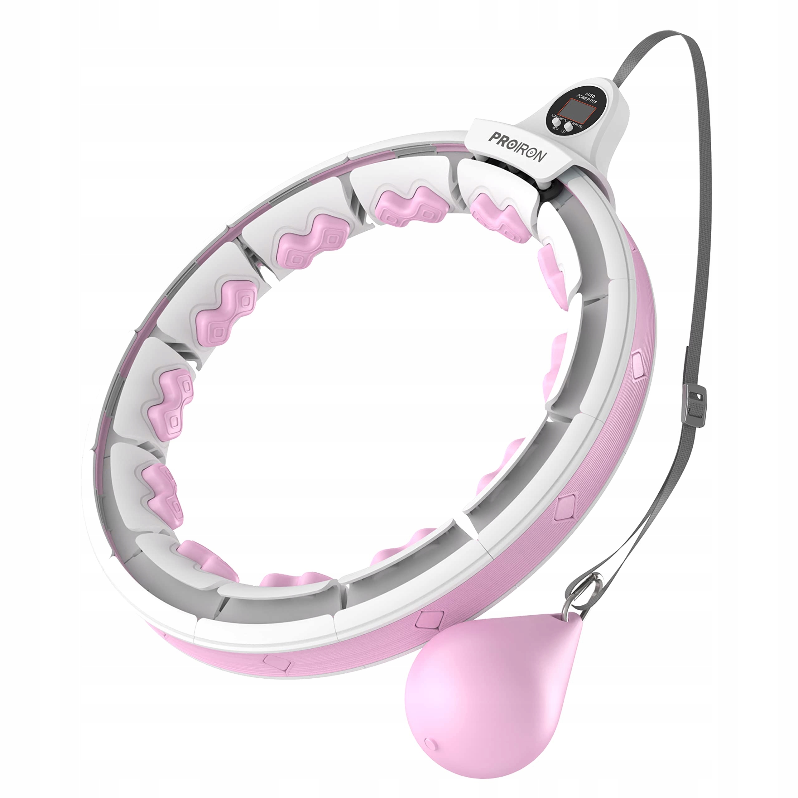 Hula Hoop Proiron Smart, s počítadlem a závažím, růžový, 115 cm