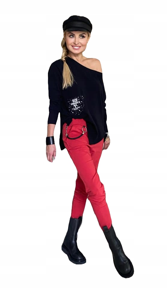 By o la la spodnie dres bawełniane z zawieszką L