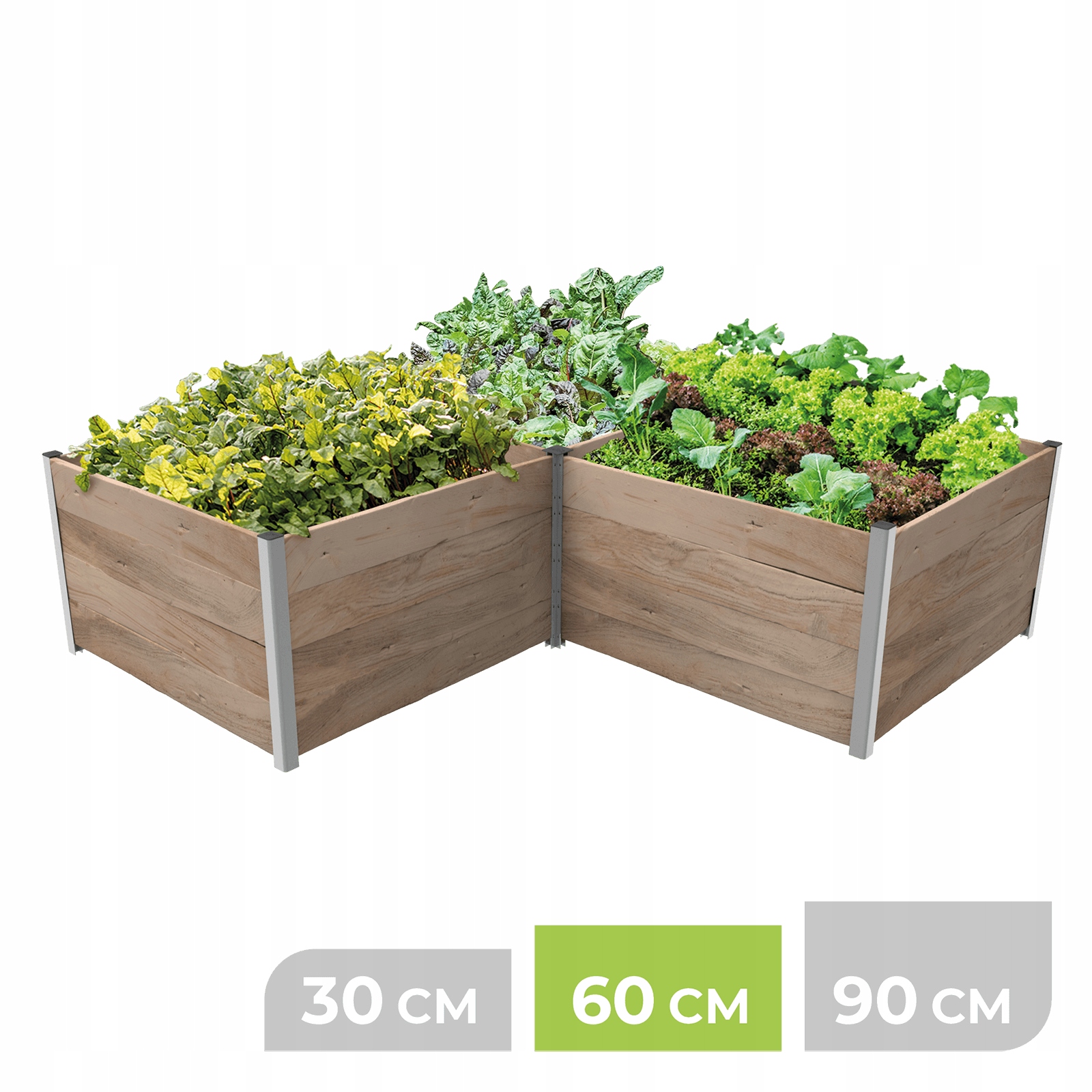 Modulárna vyvýšená vysoká záhonová záhradná skrinka 207x207x60H L