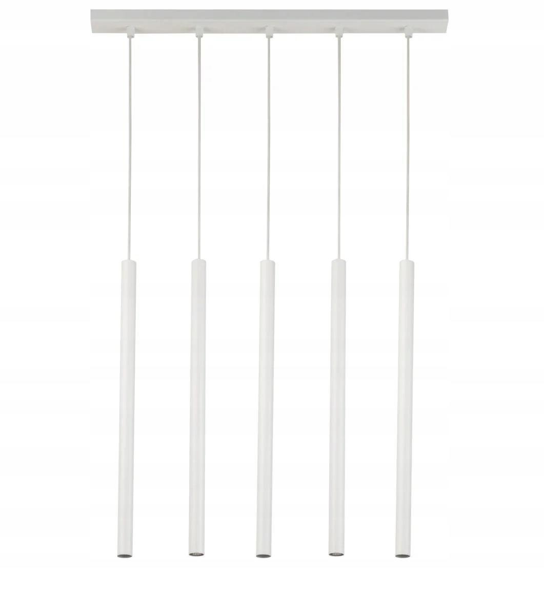 Moderná dekoratívna závesná lampa biela 5 tub 60 cm nad barovým stolom Sigma