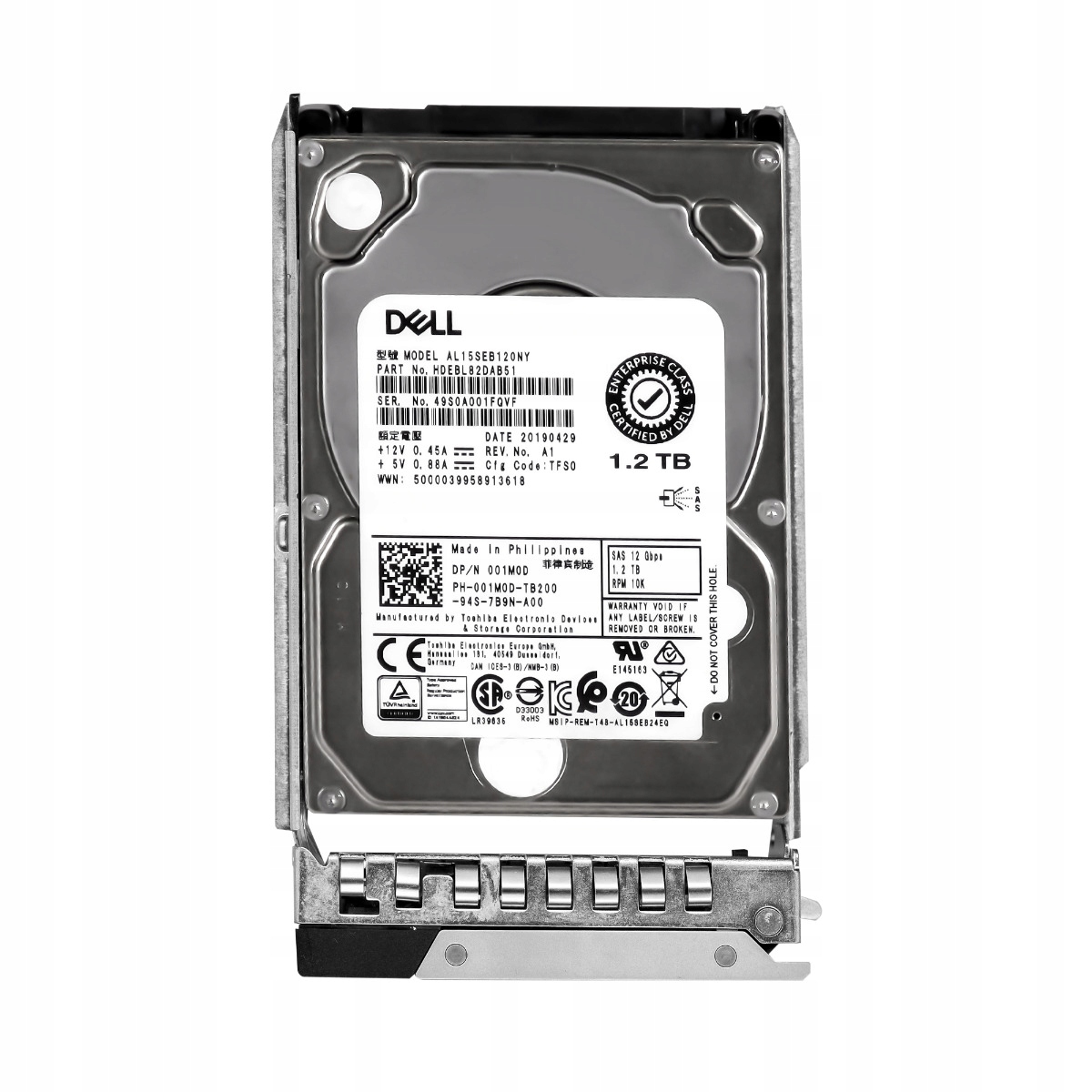 Dell 001M0D 1.2TB 10K 128MB SAS-3 2.5'' AL15SEB120NY