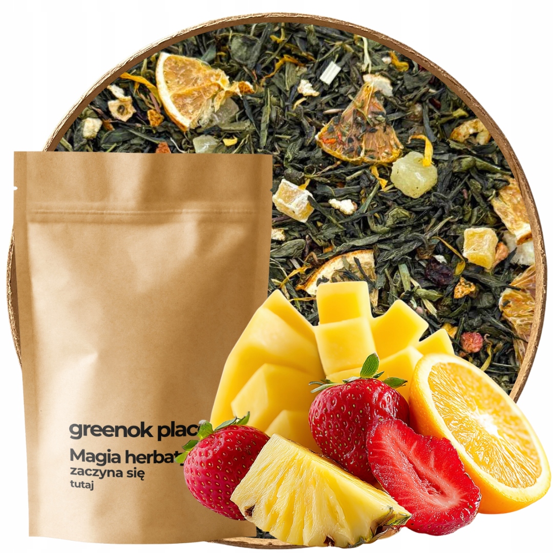 Herbata zielona Mango Tango 1000g liściasta ananas z pomarańczą pomarańcza