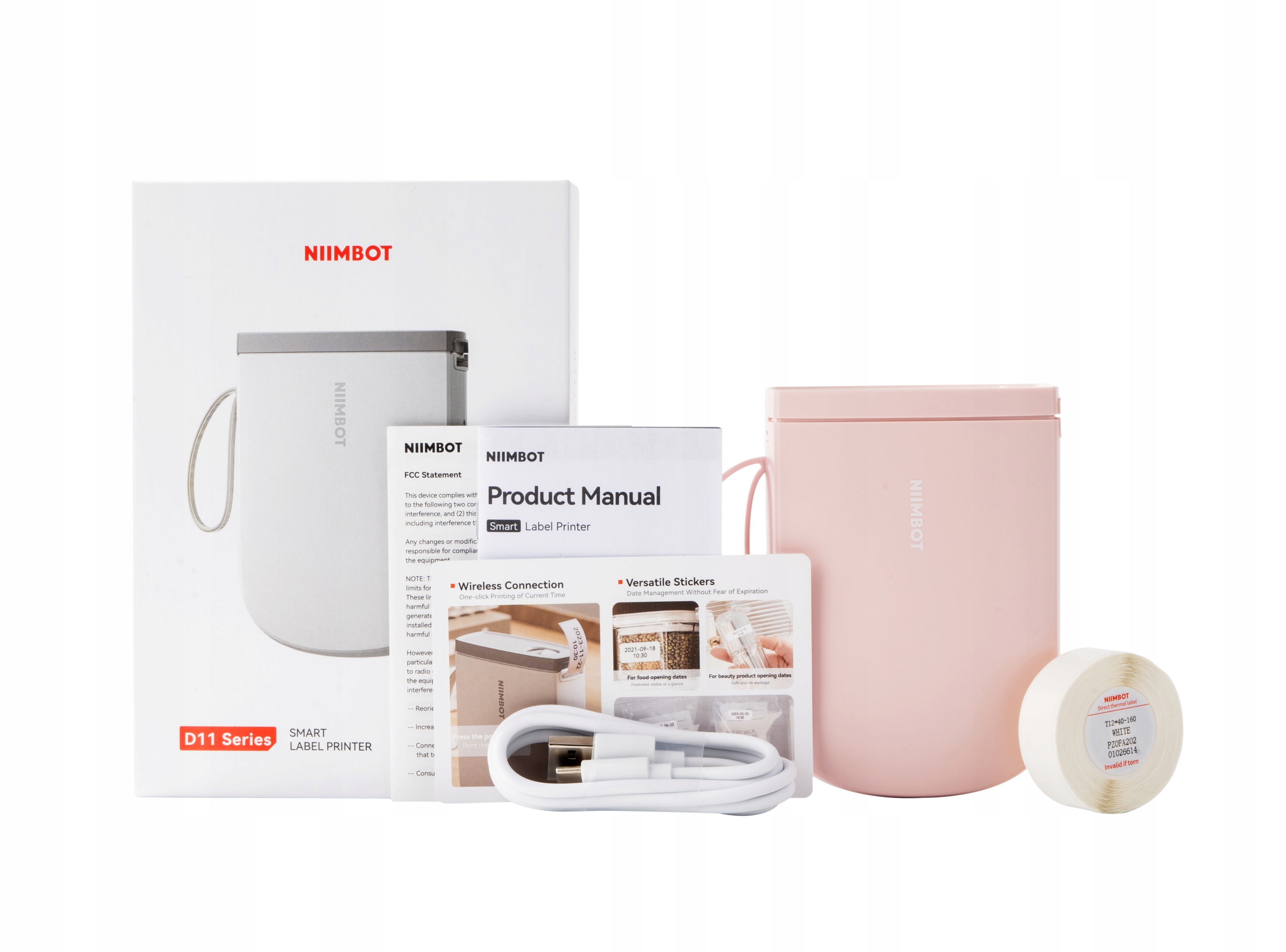 Termální tiskárna Niimbot D11H Pink Etikety Samolepky Bezdrátová 300DPI