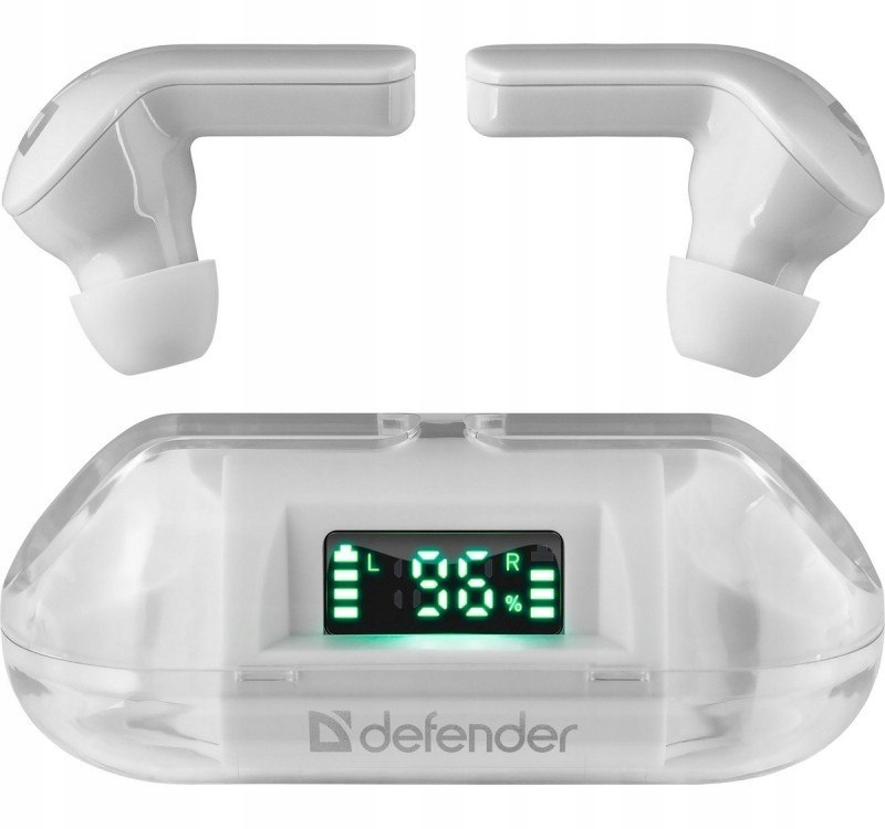 Słuchawki douszne bezprzewodowe Twins 916 białe z mikrofonem