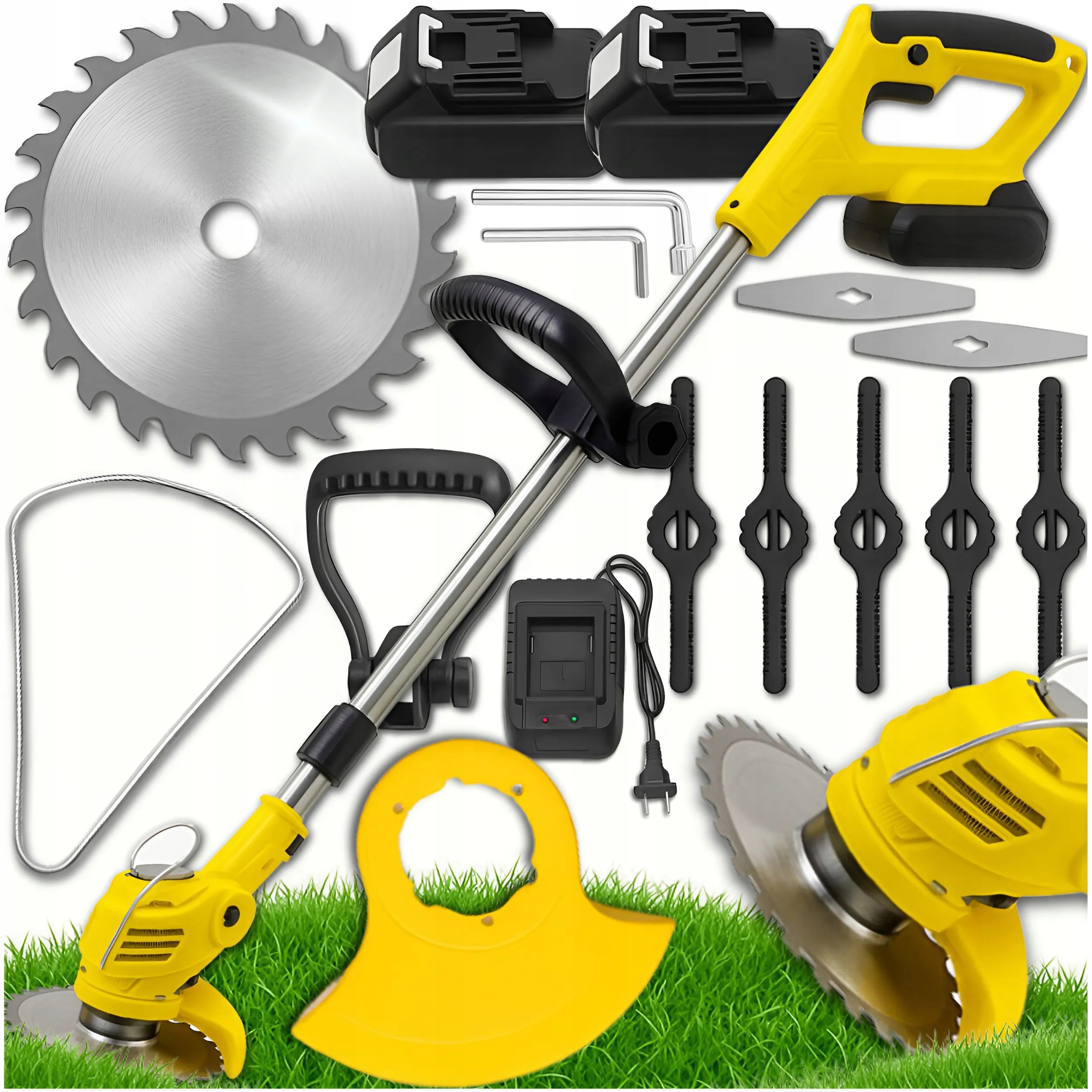 Podkaszarka Akumulatorowa Kosa Ogrodowa Wykaszarka Do Trawy 3x Aku Zestaw