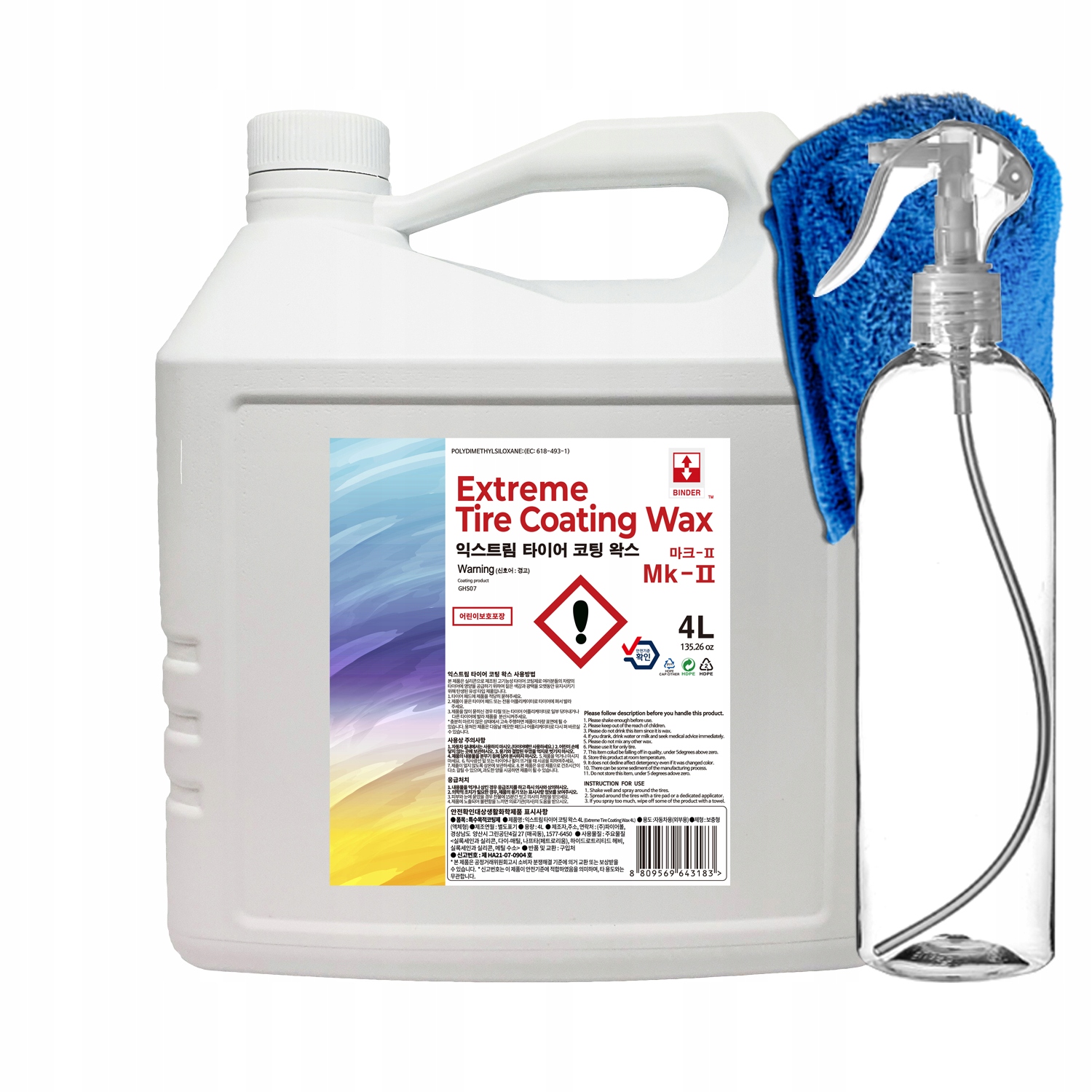 Binder Extreme Tire Coating Wax 4L Ošetrujúci prípravok na pneumatiky s SiO2