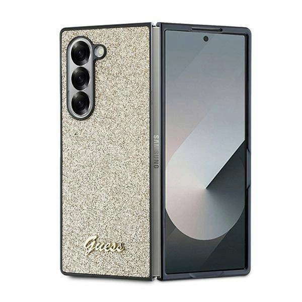 Pouzdro Guess 4G Glitter Script pro Samsung Galaxy Z Fold 6 Zlaté