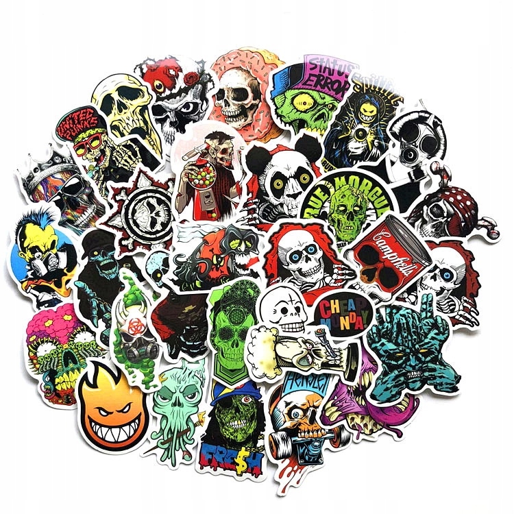 

Sticker Bomb Naklejki Wodoodporne MIX Czaszki 50sz