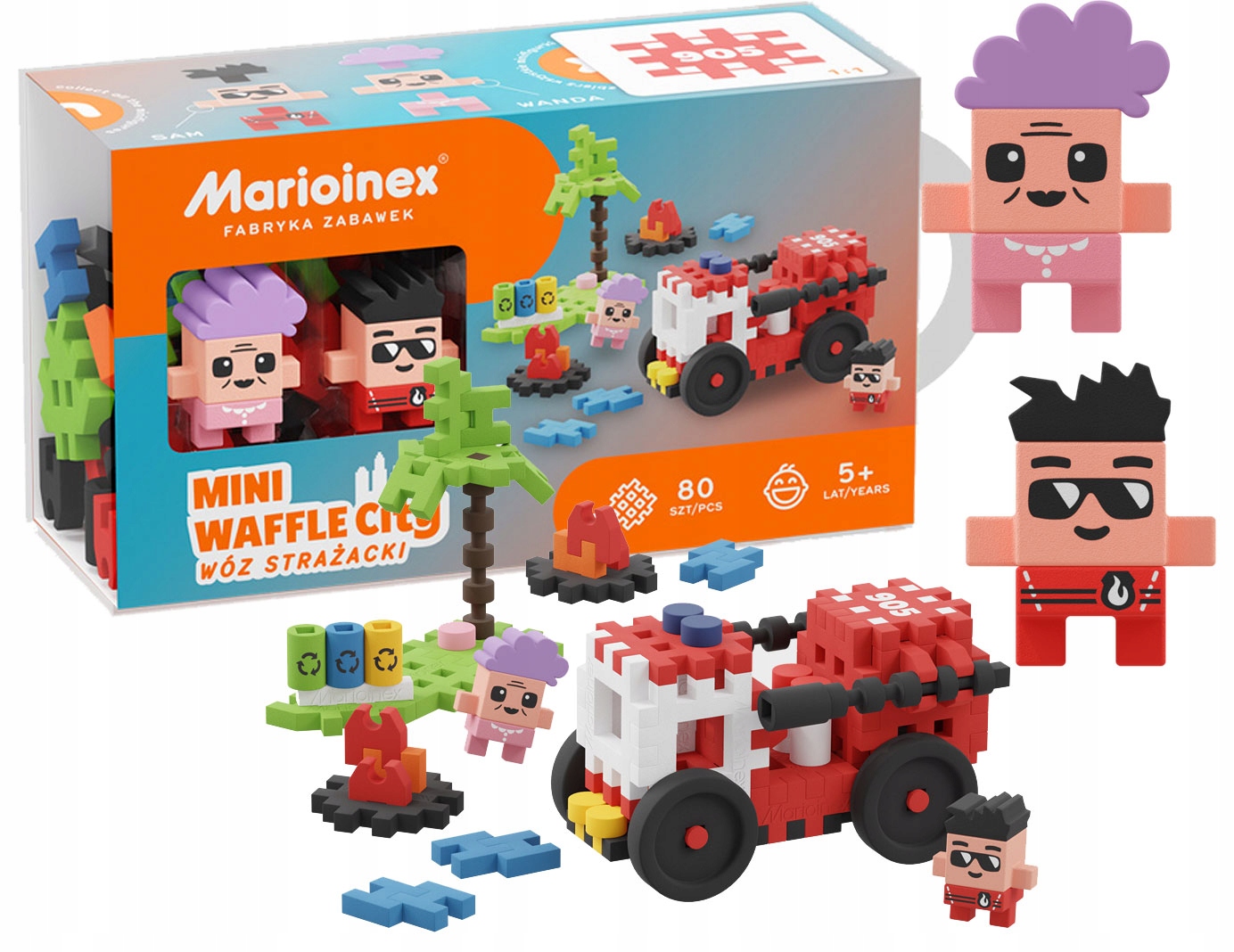 

Mini Wafle Klocki Wóz strażacki 80 El Marioinex