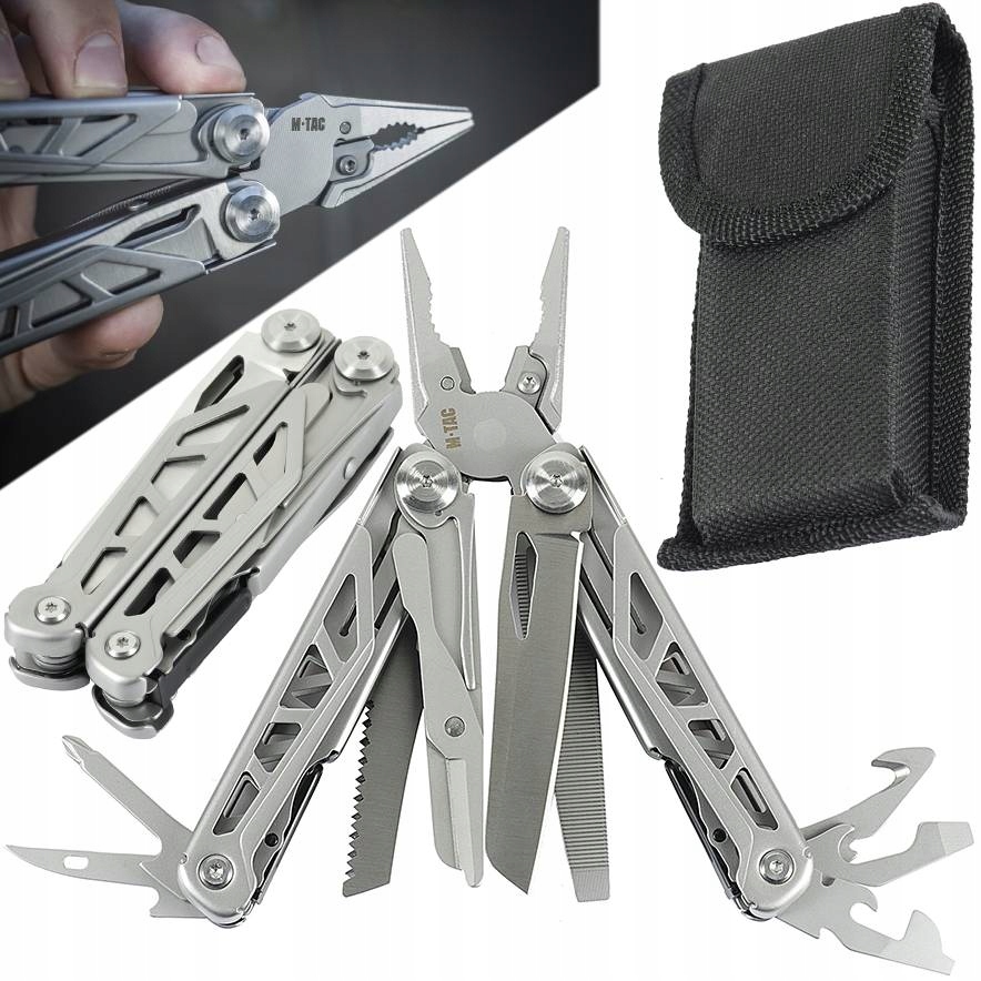 Multitool Narzędzie Wielofunkcyjne 10w1 M-tac Type 3 Stal Nierdzewna Etui